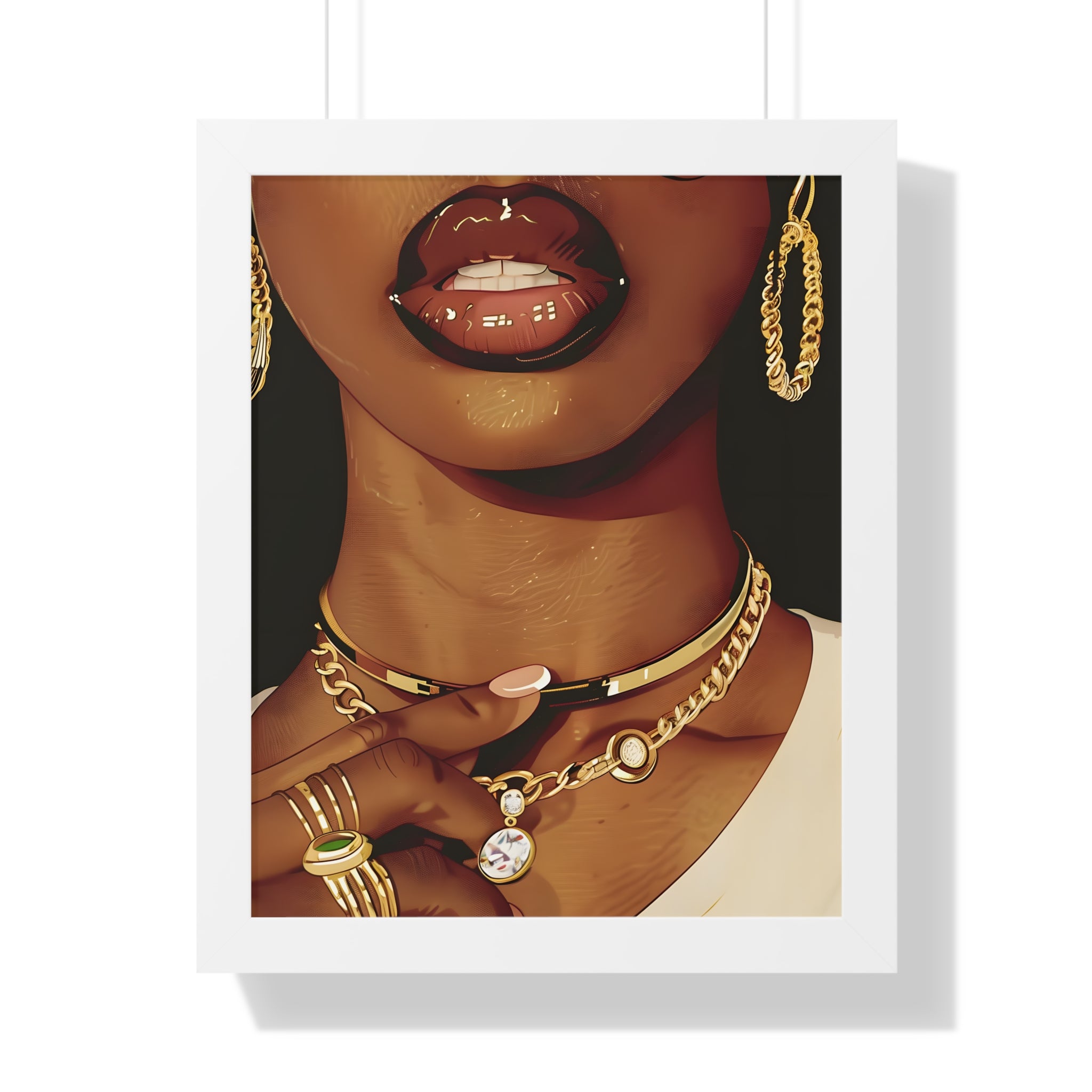 Framed Paper Print - Golden Luxe Confidence Portrait