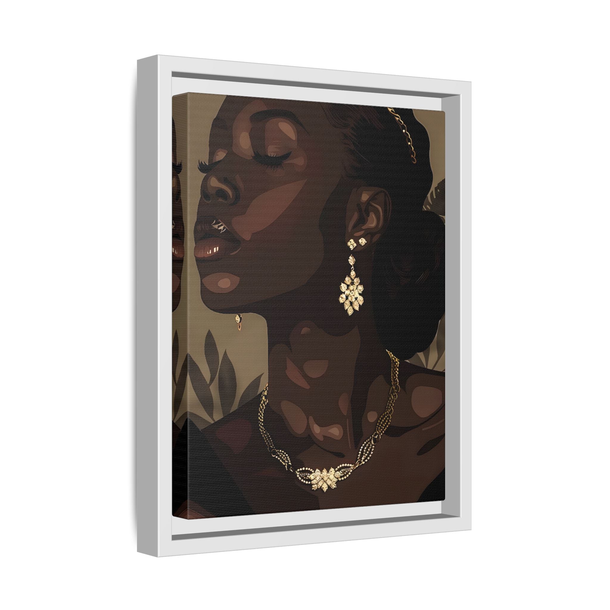 Framed Canvas - Golden Melanin Muse