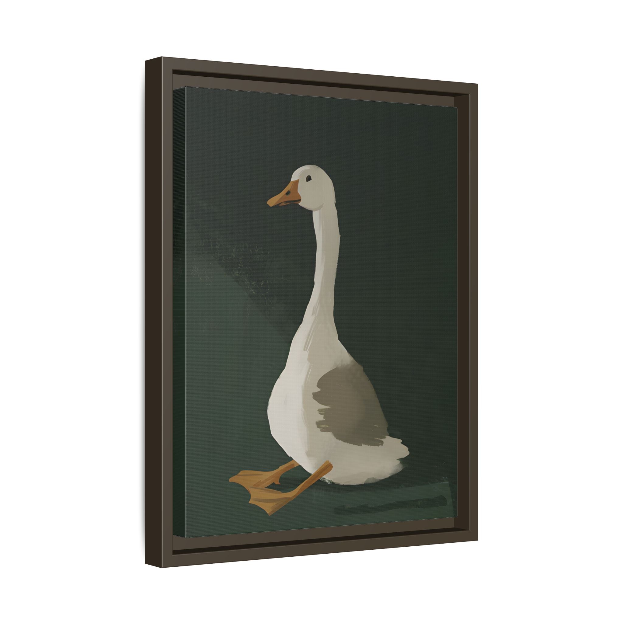 Framed Canvas - Sitting Goose in Spotlight