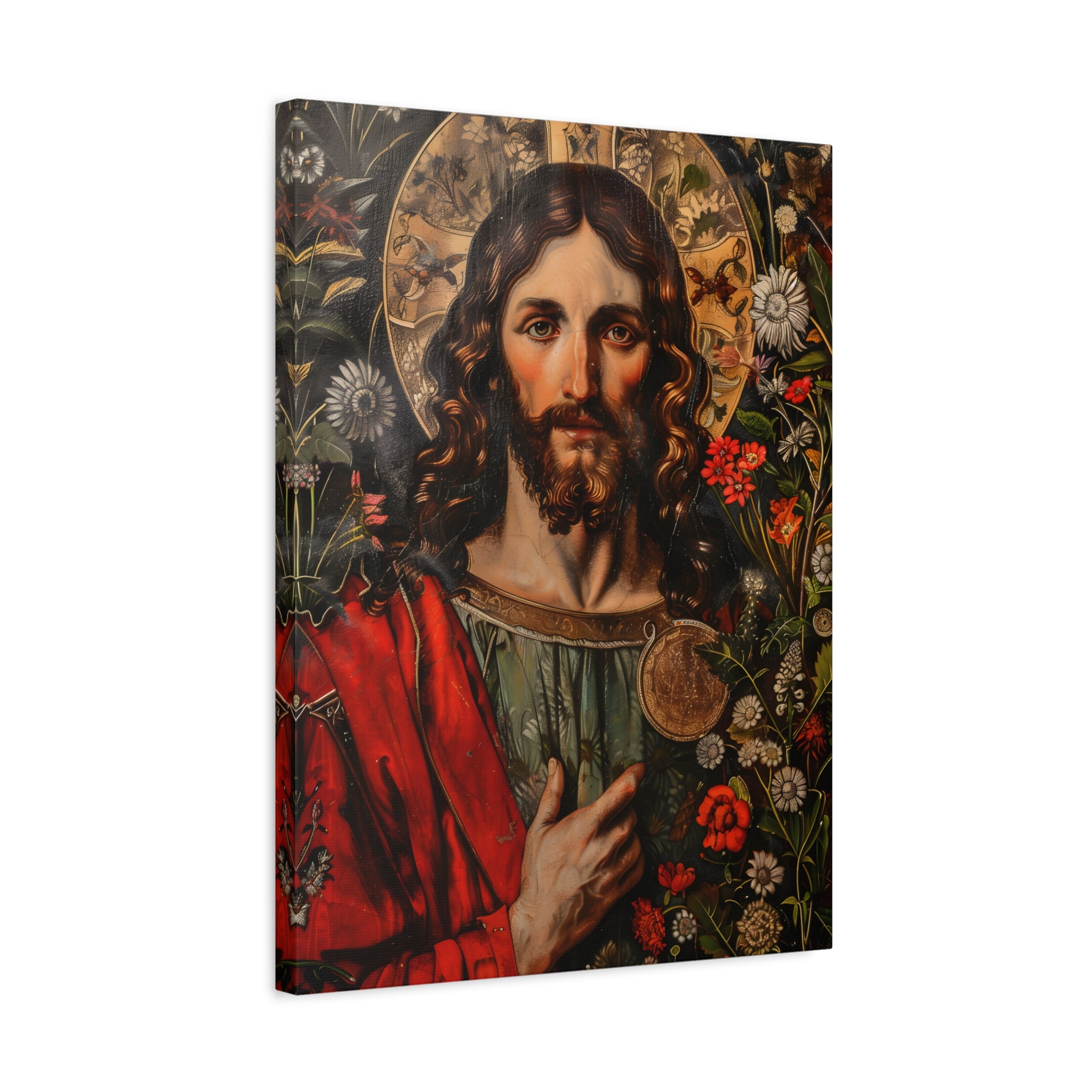 1.25" Matte Canvas - Sacred Floral Savior