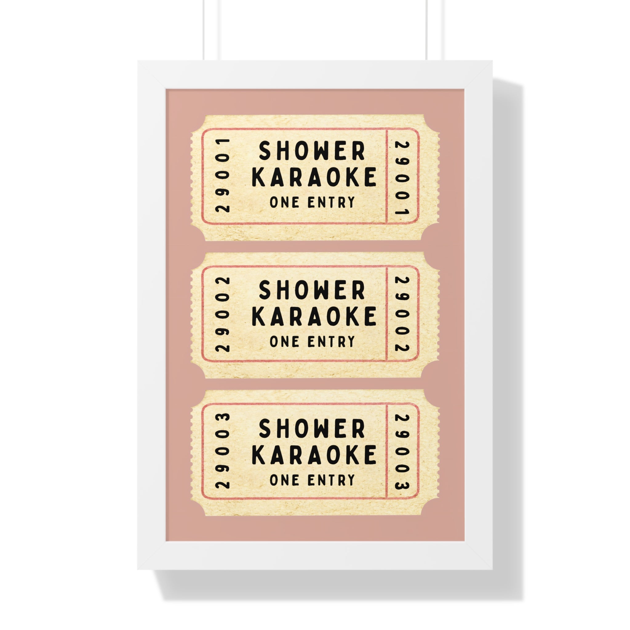 Framed Paper Print - Shower Karaoke Admit Ticket