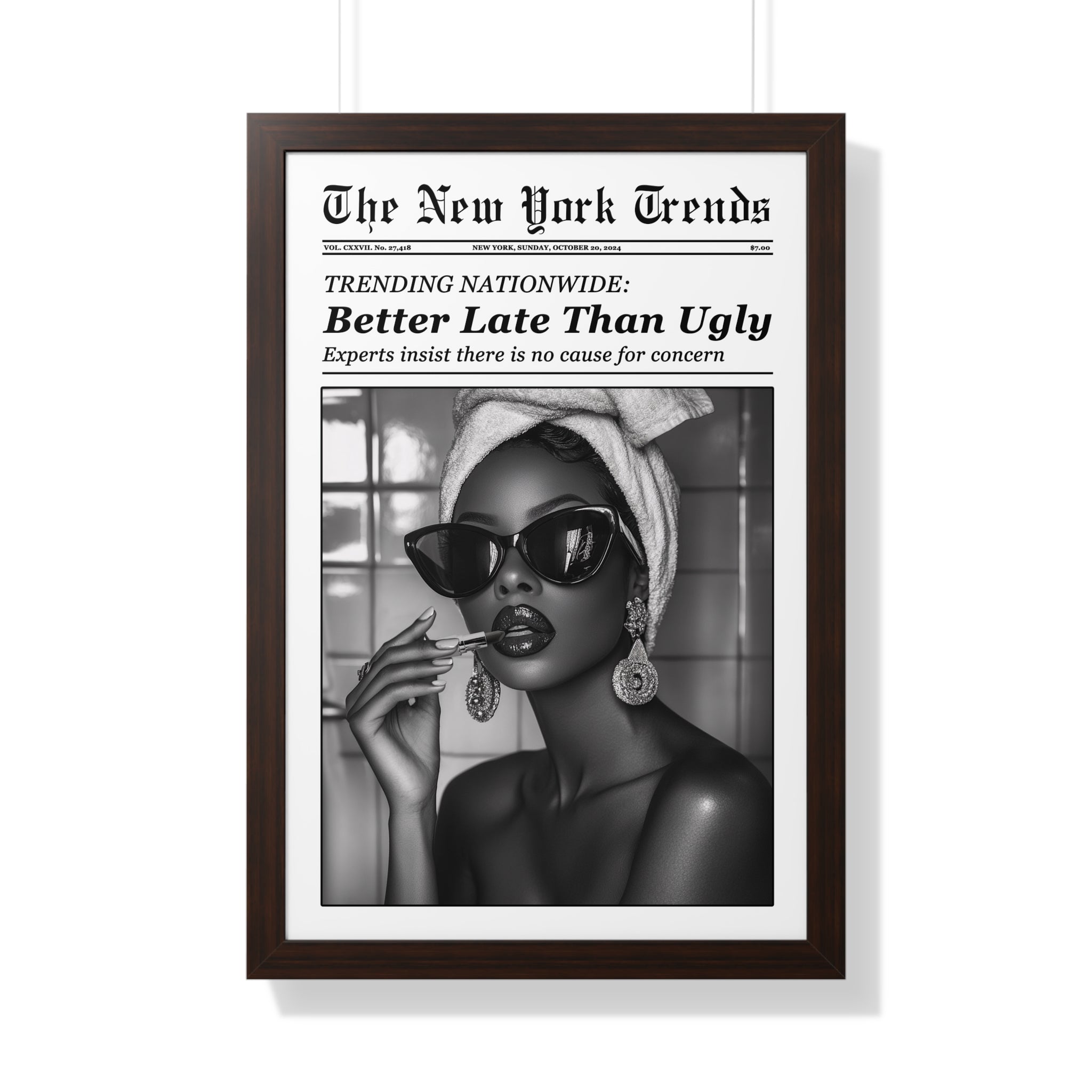 Framed Paper Print - Better Late Than Ugly