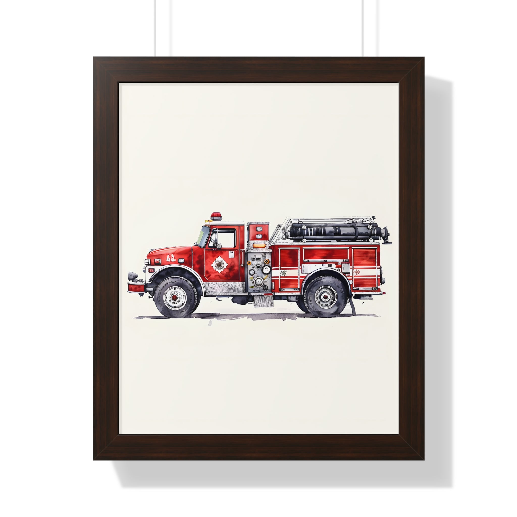Framed Paper Print - Classic Pumper Firetruck