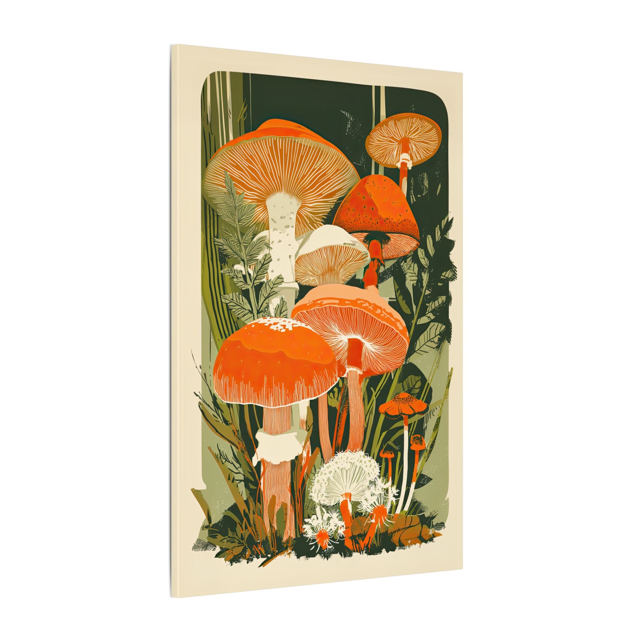 .75" Matte Canvas - Groovy Woodland Mushrooms