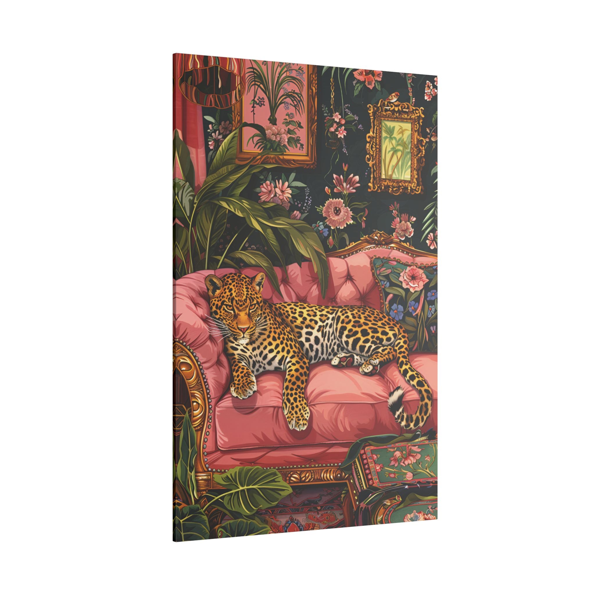 .75" Matte Canvas - Leopard Lounge in Bloom