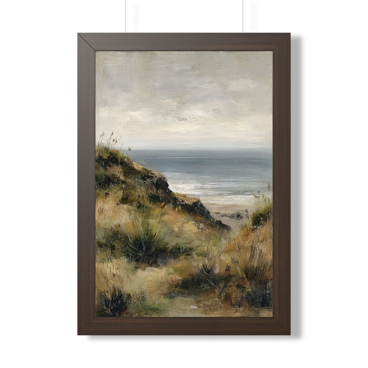 Framed Paper Print - Misty Coastal Seascape