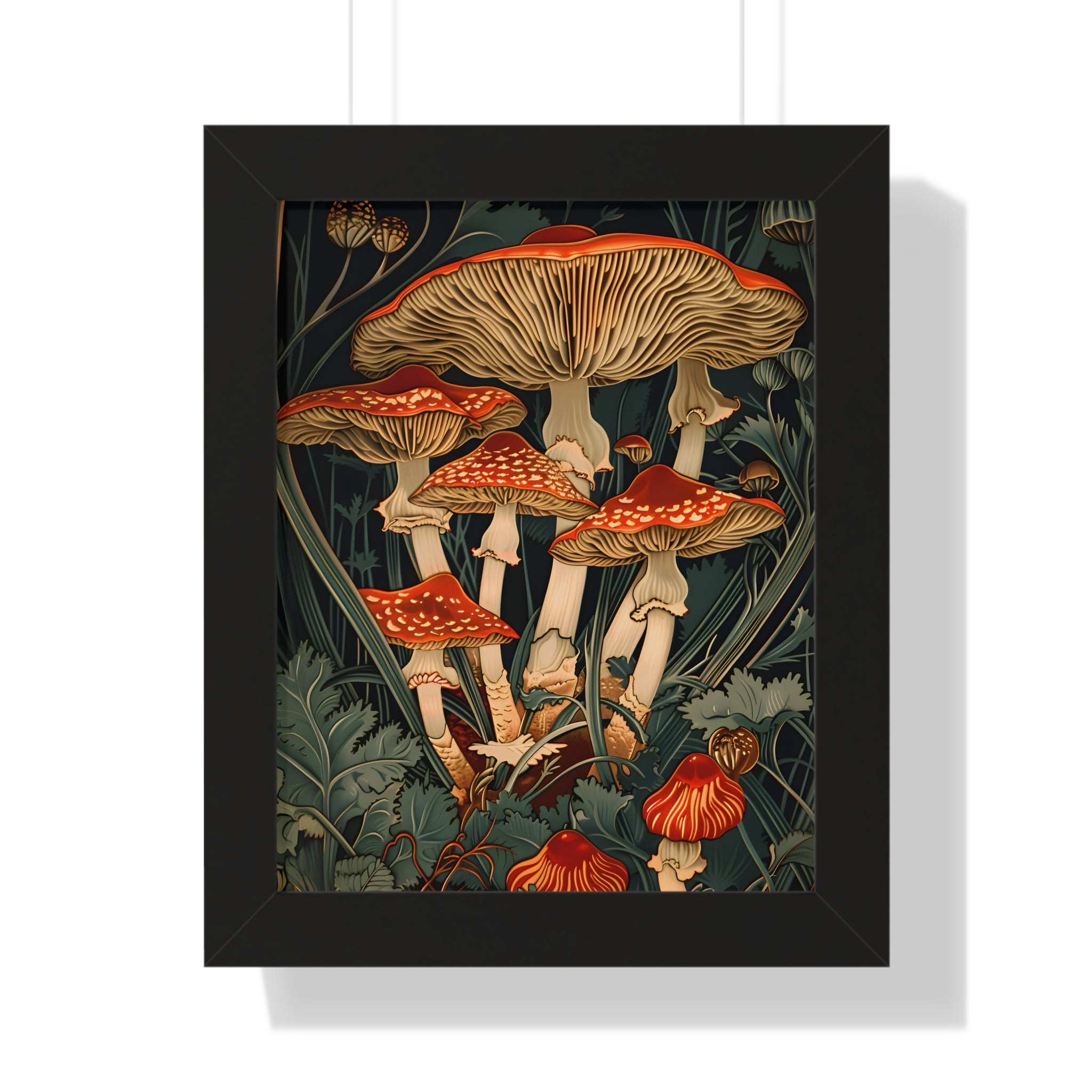 Framed Paper Print - Woodland Mushrooms Revival