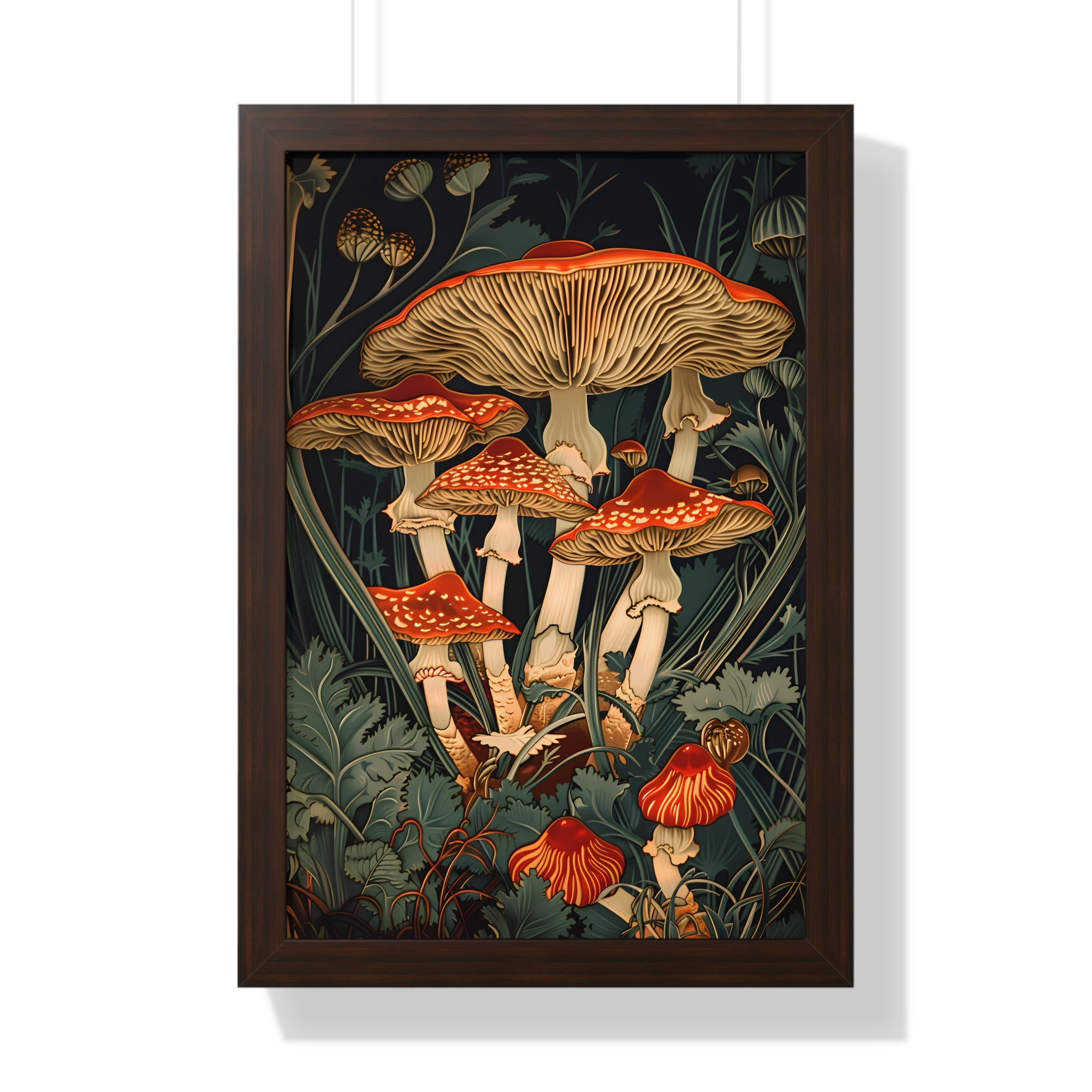 Framed Paper Print - Woodland Mushrooms Revival