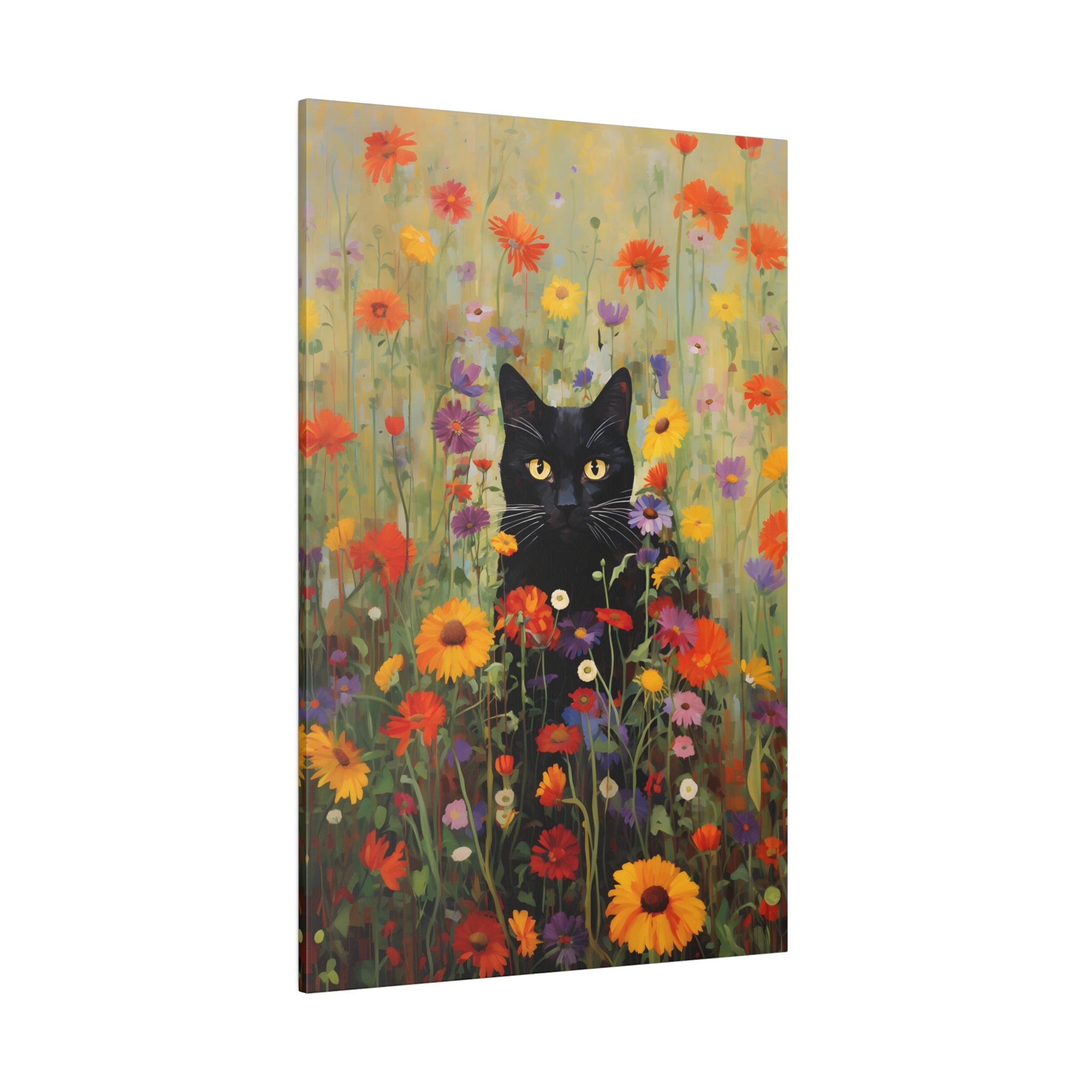 .75" Matte Canvas - Feline Floral Fantasia