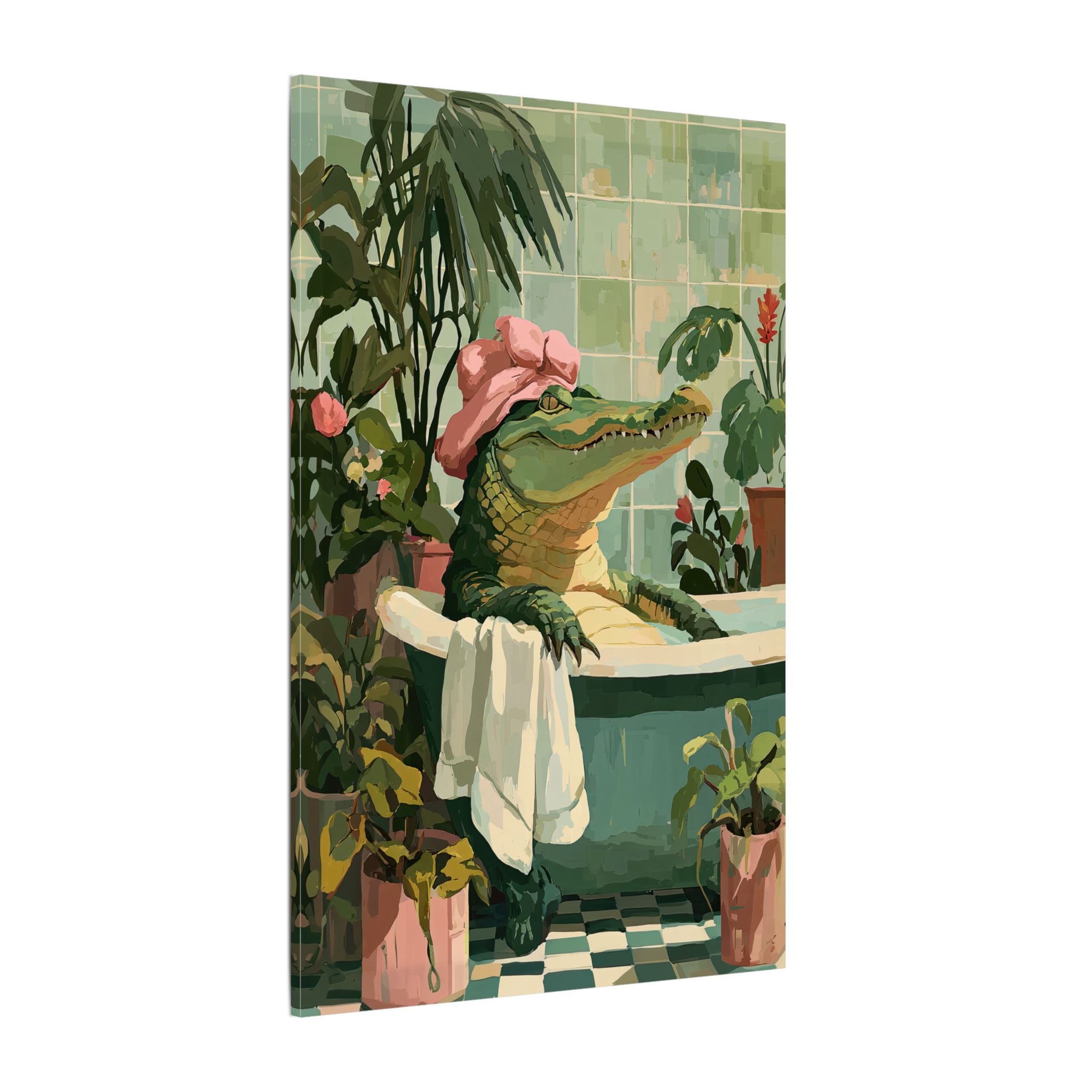 .75" Matte Canvas - Bathtub Alligator Spa Day
