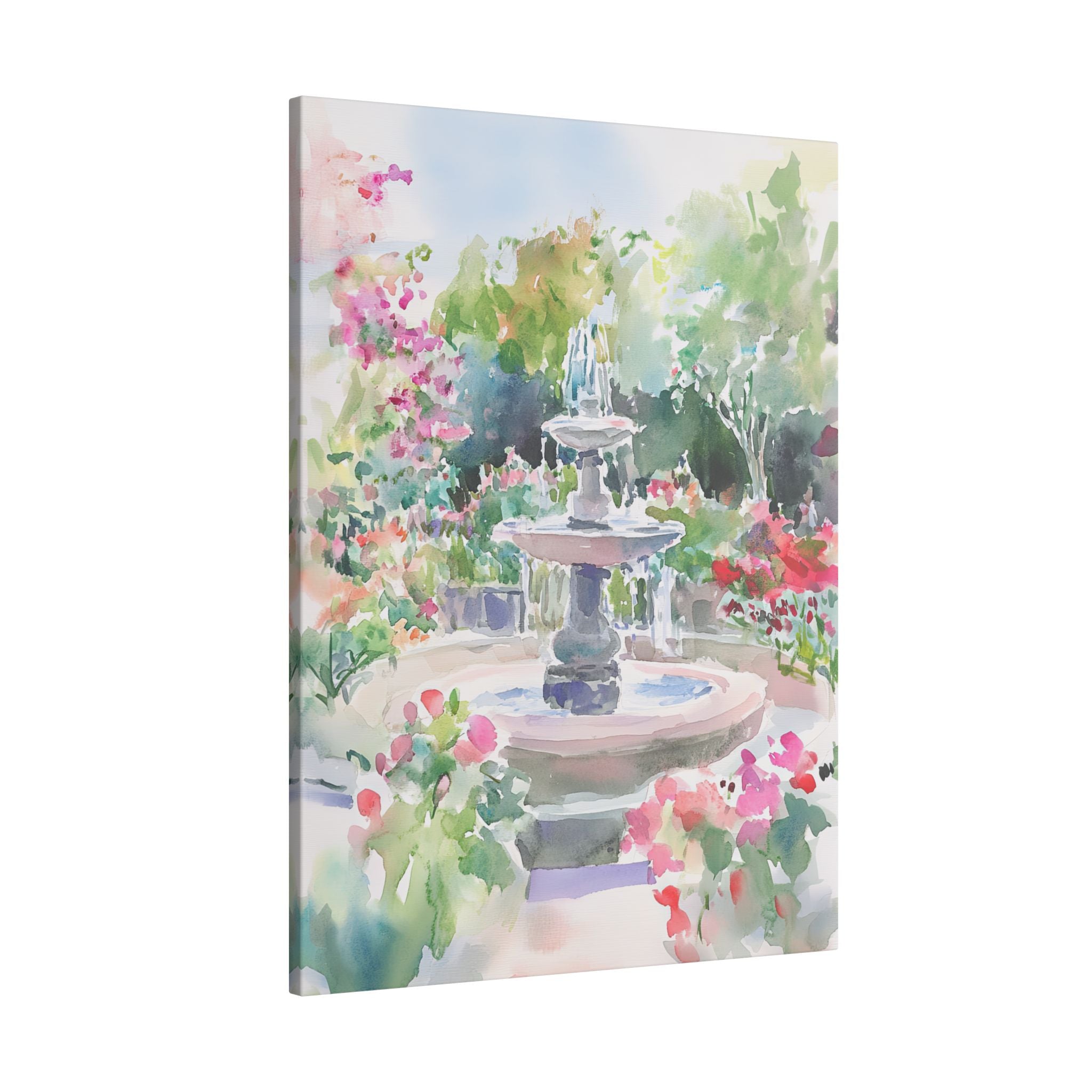 .75" Matte Canvas - Charleston Garden Fountain View