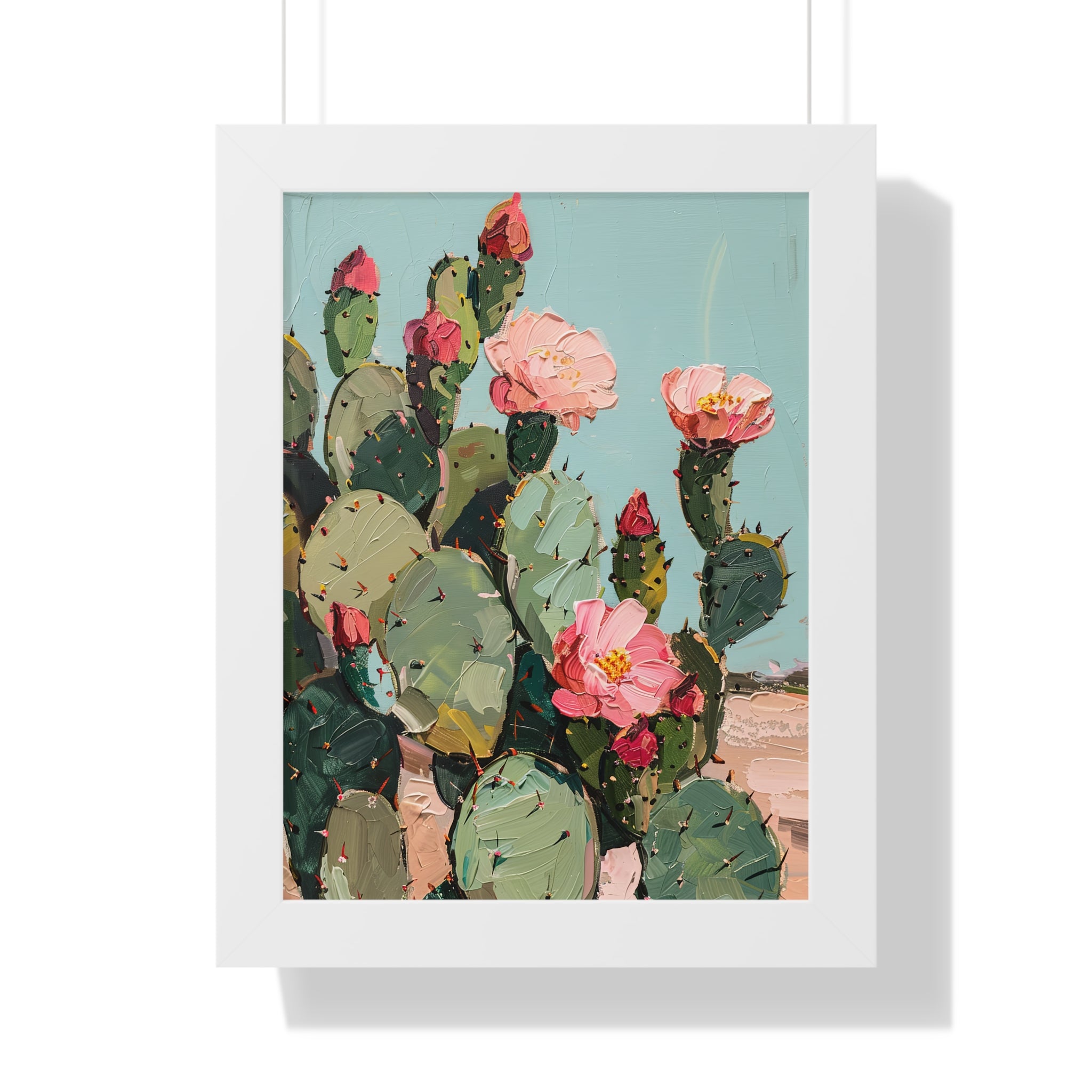 Framed Paper Print - Arizona Blooming Cactus Color