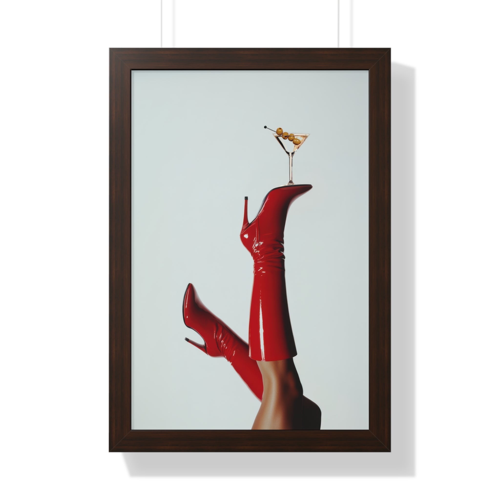 Framed Paper Print - Cocktails & Red Stilettos