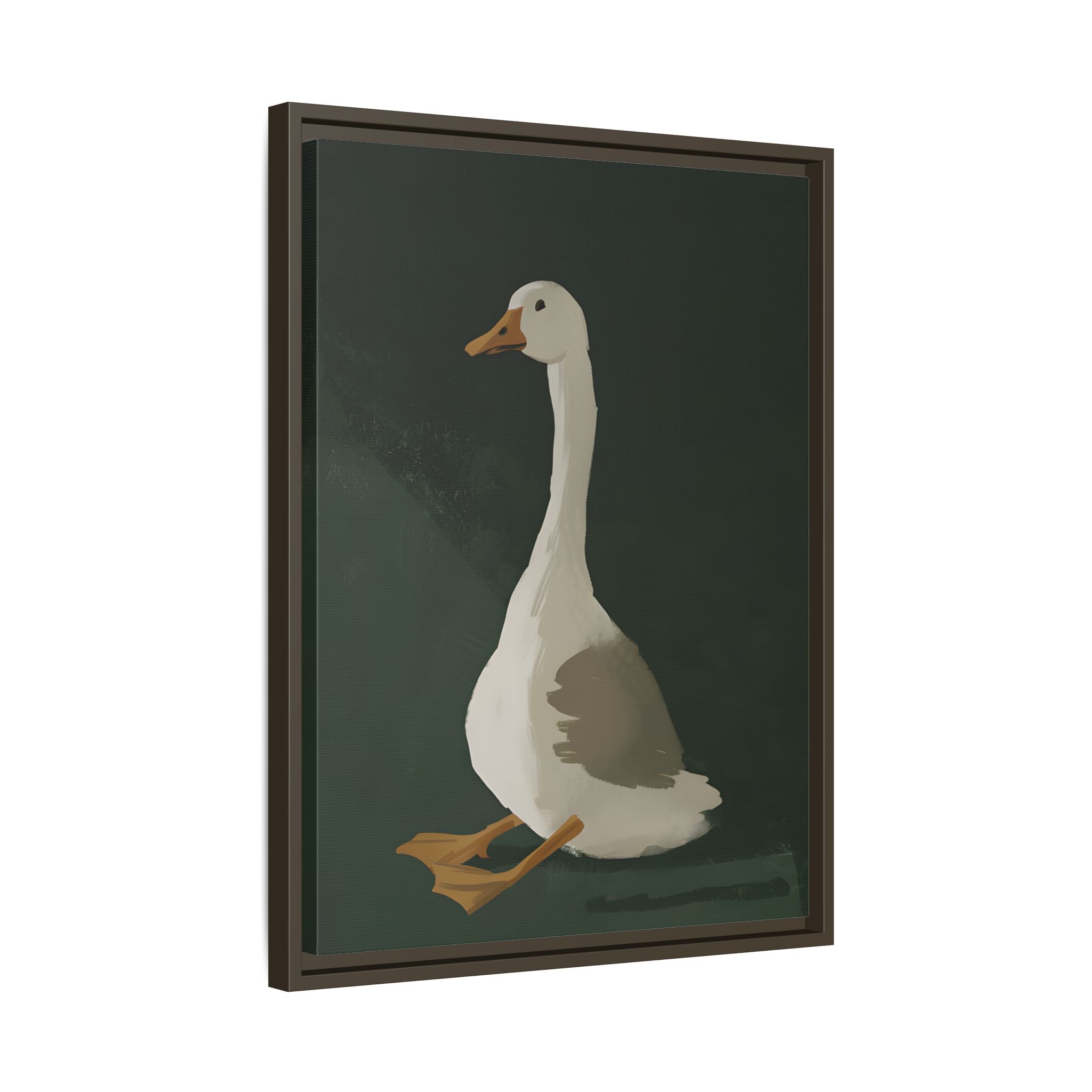 Framed Canvas - Sitting Goose in Spotlight