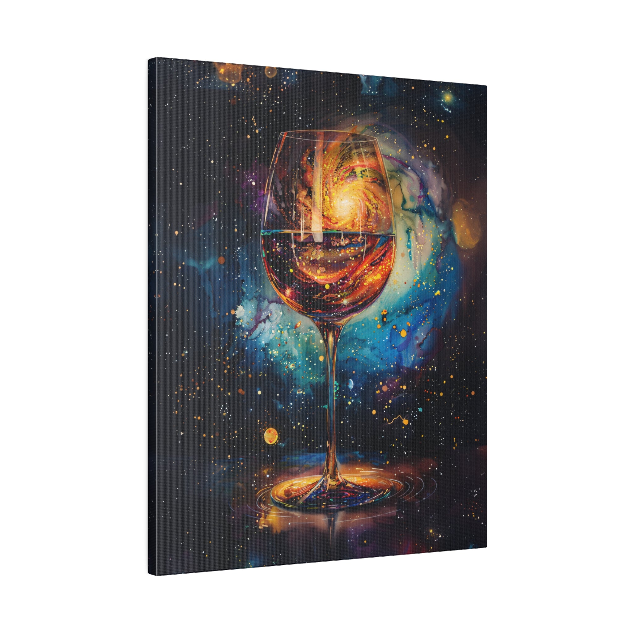 .75" Matte Canvas - Cosmic Swirl in Wine Glass