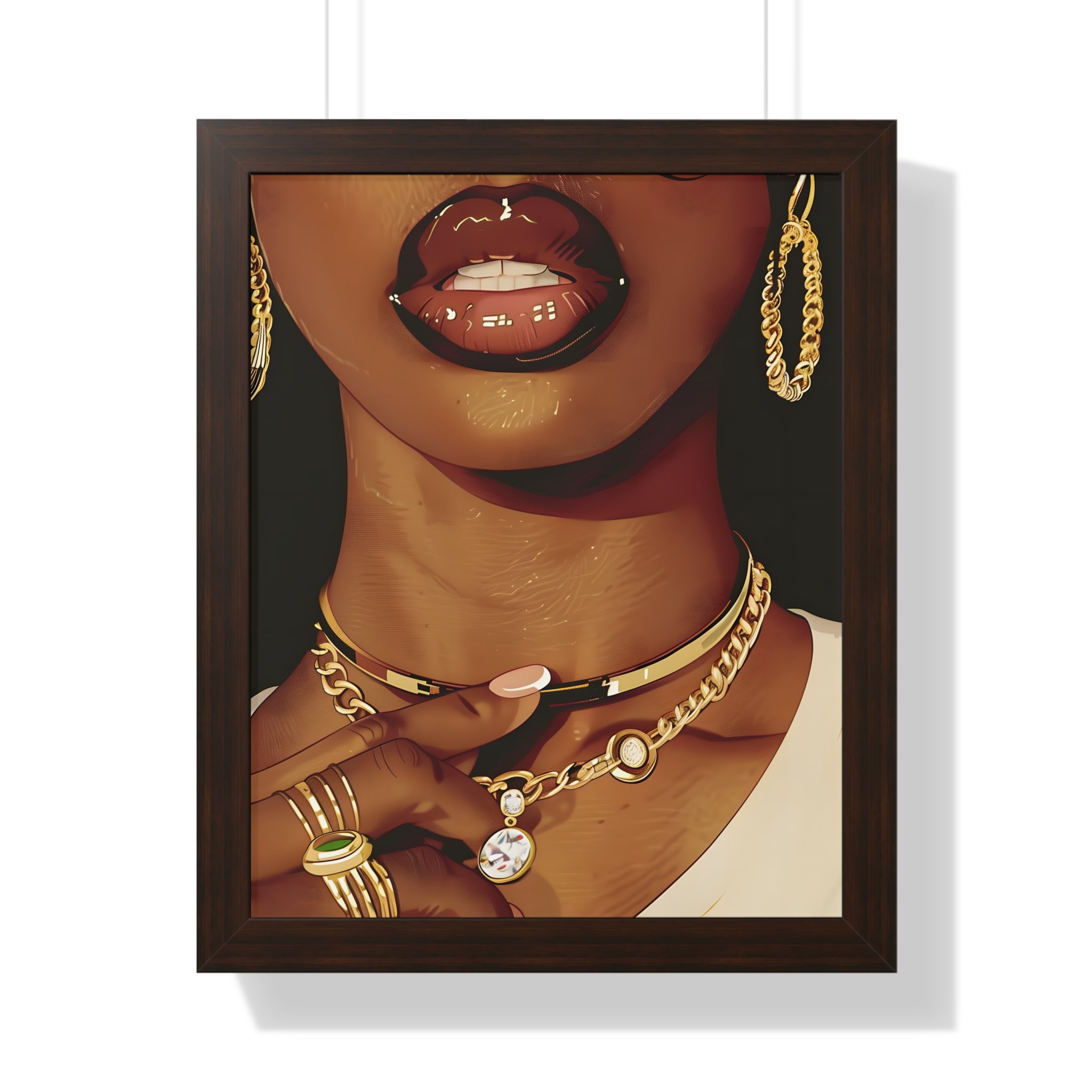 Framed Paper Print - Golden Luxe Confidence Portrait