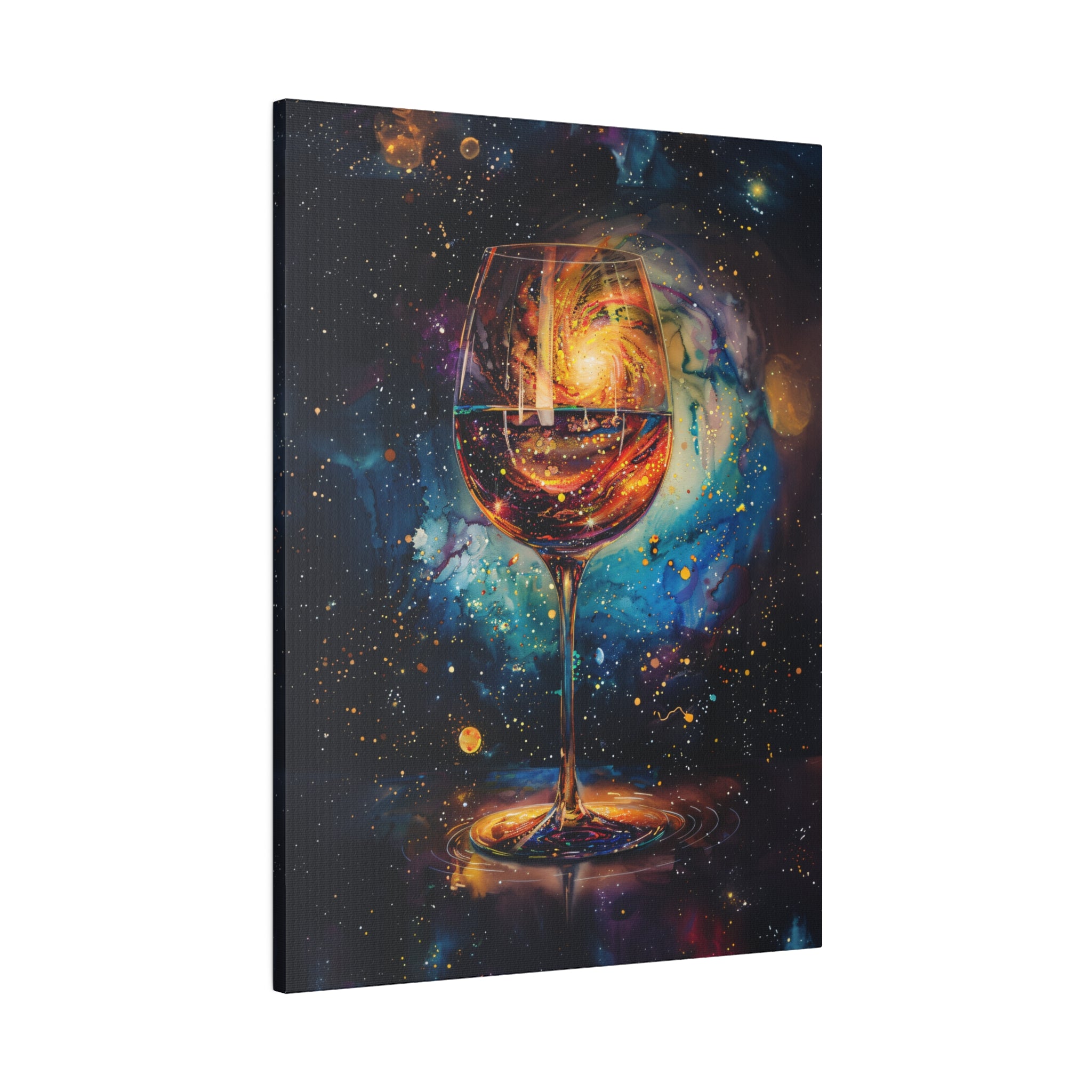 .75" Matte Canvas - Cosmic Swirl in Wine Glass