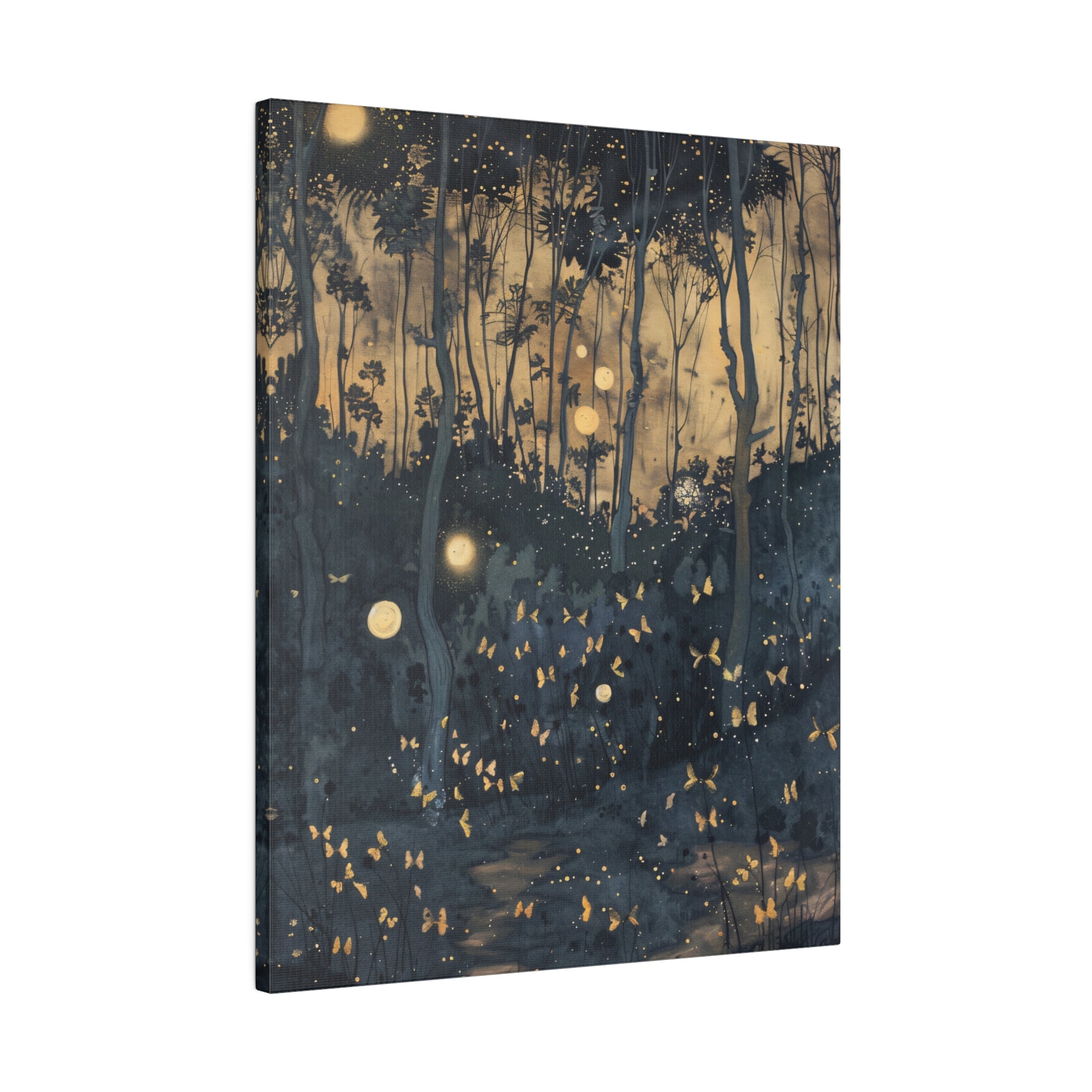 .75" Matte Canvas - Golden Firefly Nightscape
