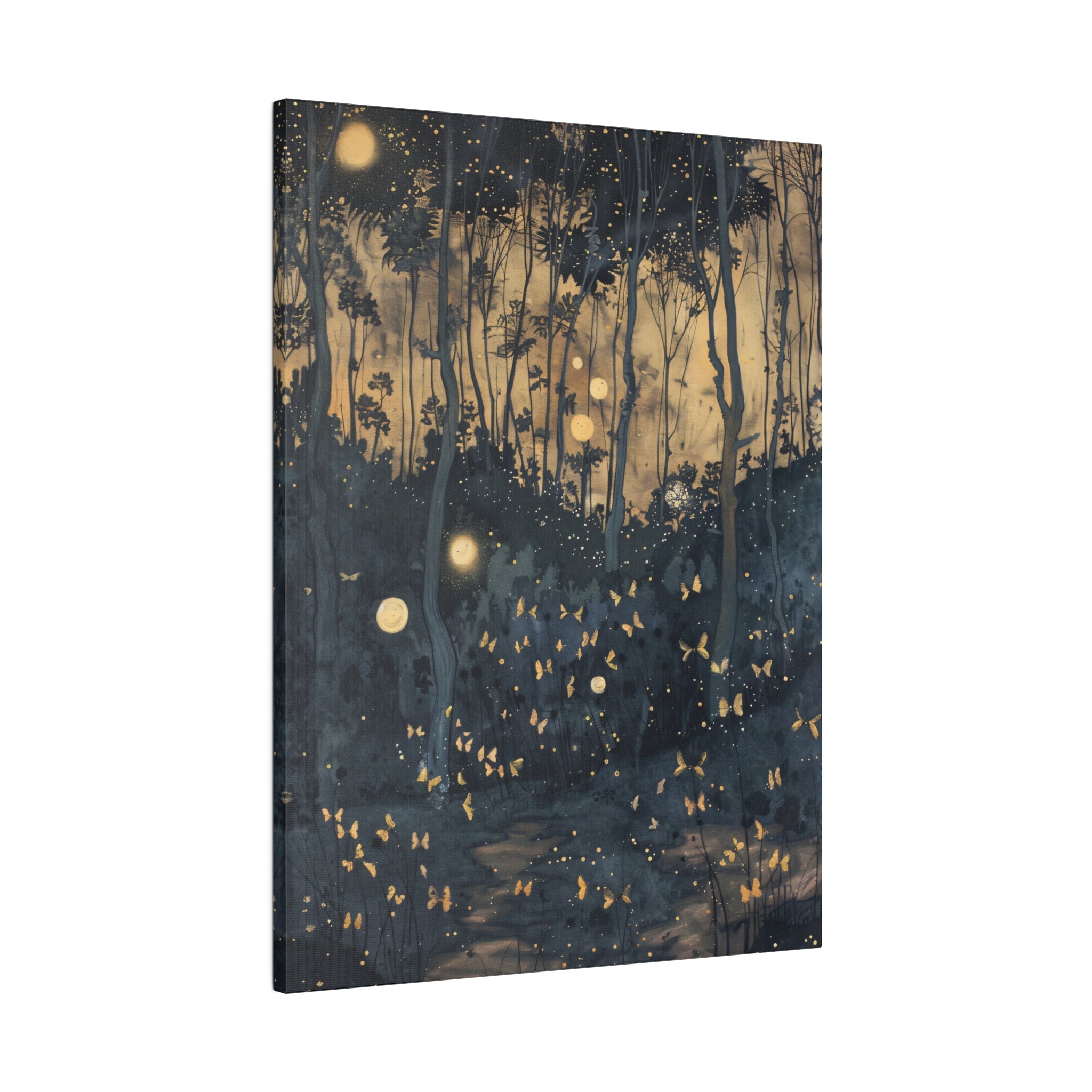 .75" Matte Canvas - Golden Firefly Nightscape