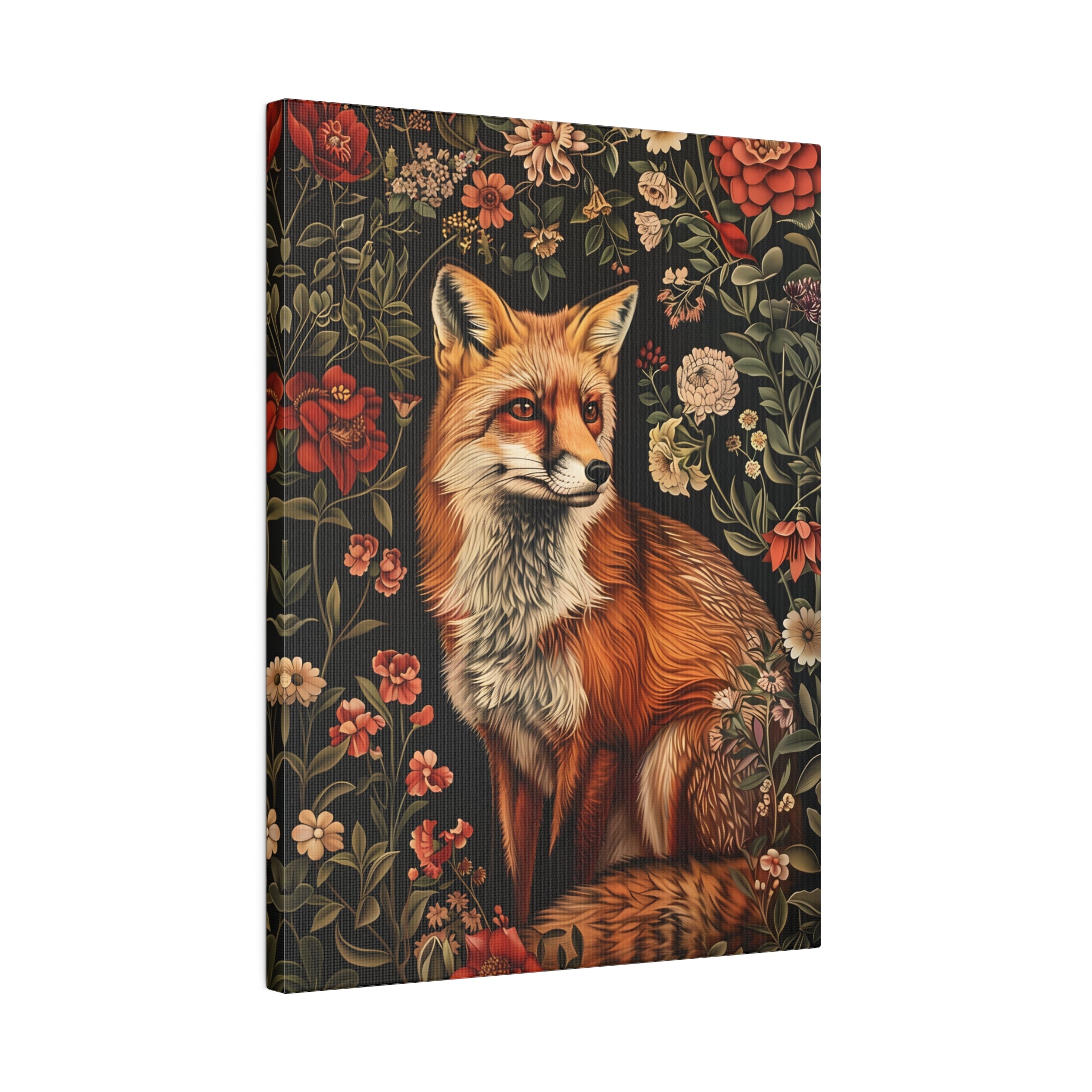 .75" Matte Canvas - Fox Amongst Floral Whimsy