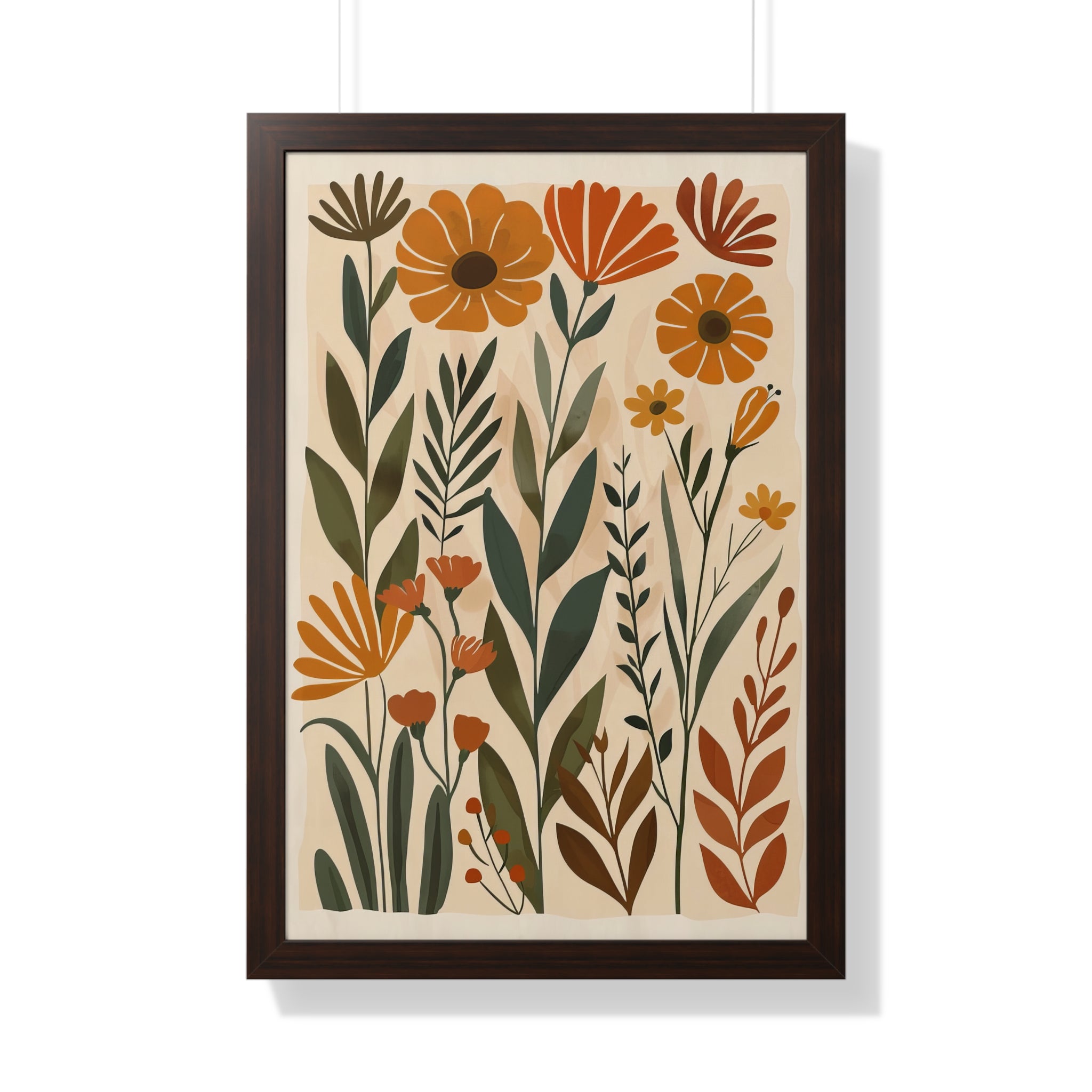 Framed Paper Print - Golden Meadow Boho Blooms