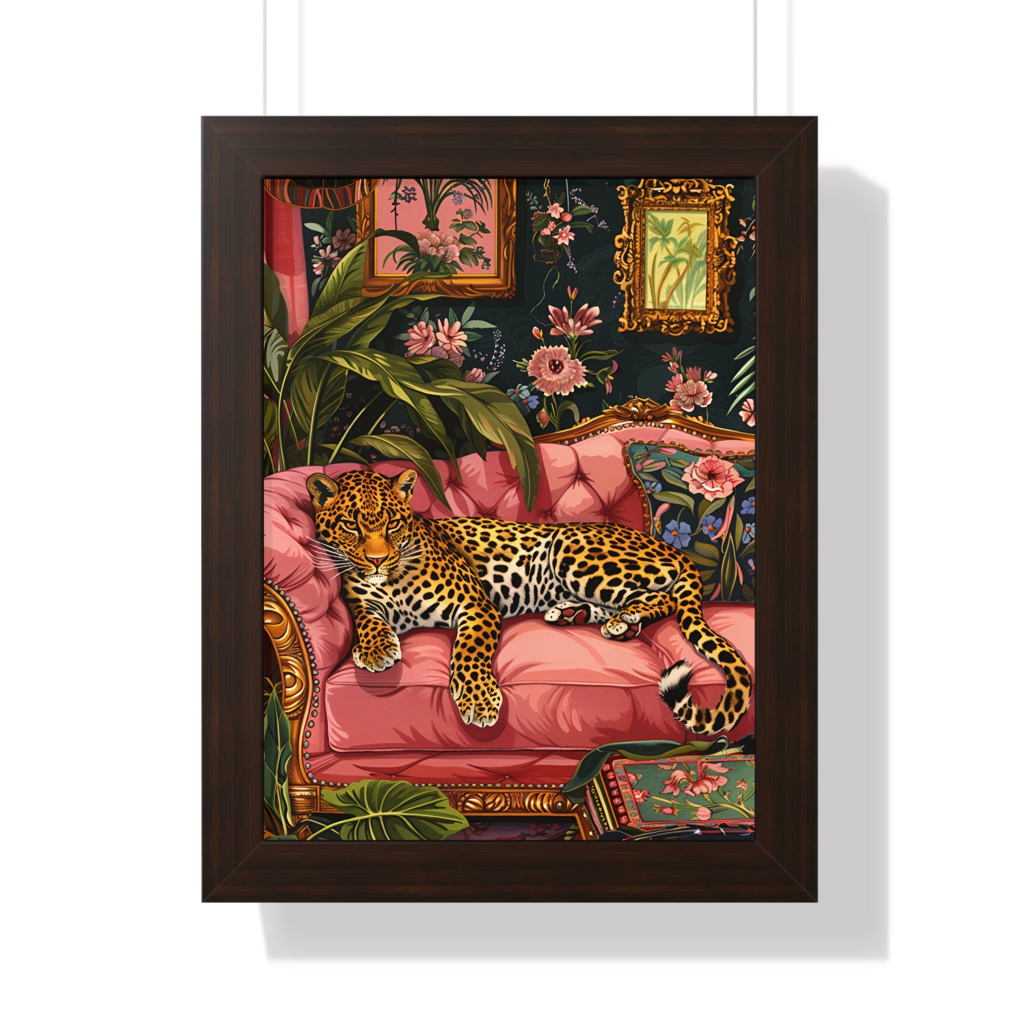 Framed Paper Print - Leopard Lounge in Bloom