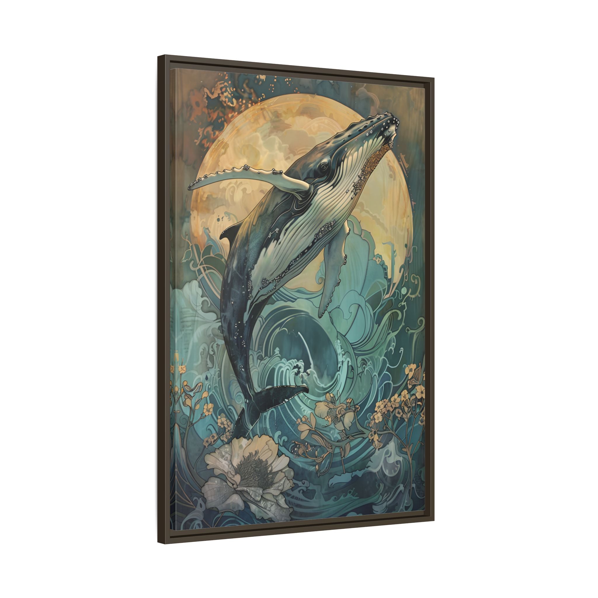 Framed Canvas - Moonrise Humpback Bloom
