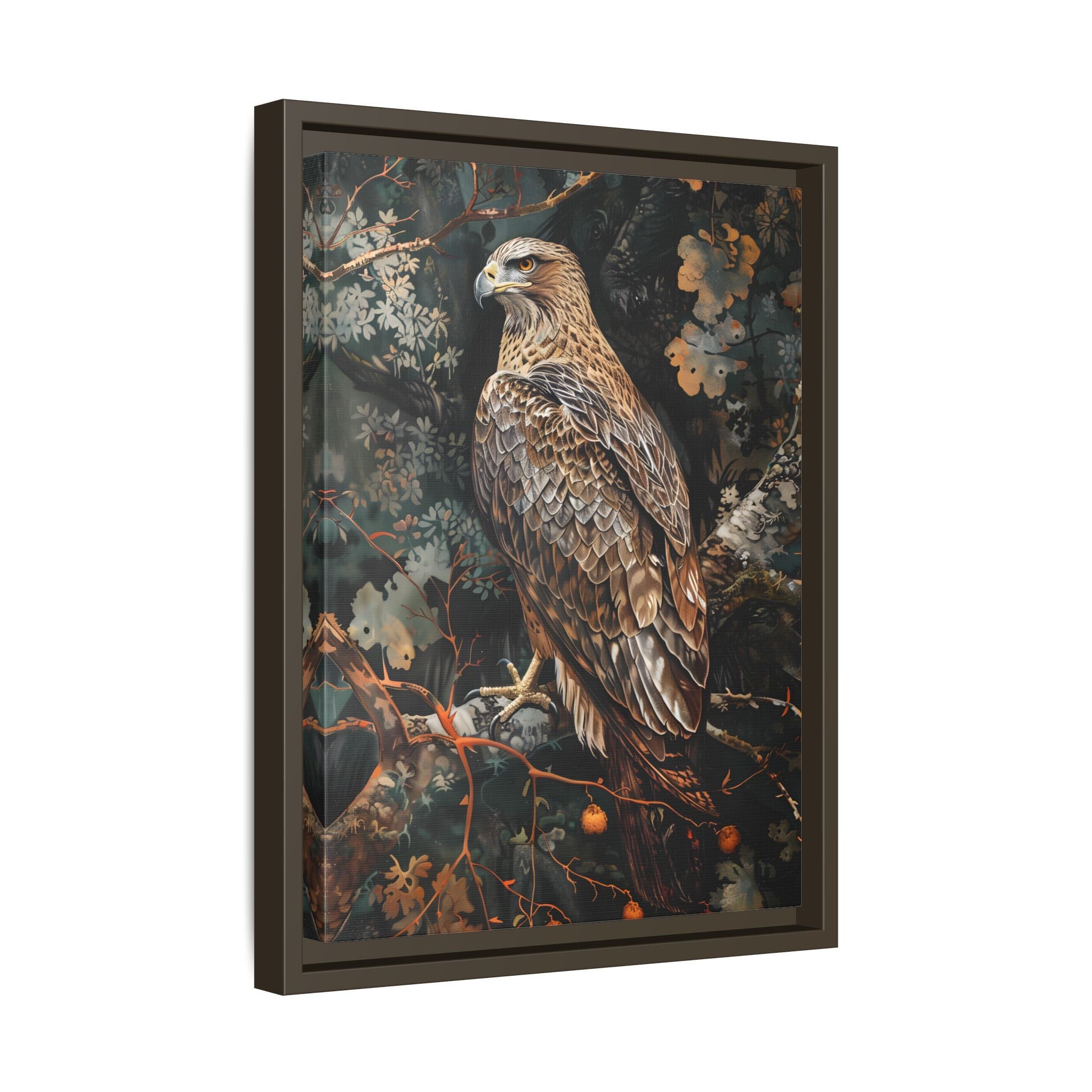 Framed Canvas - Majestic Hawk in Autumn