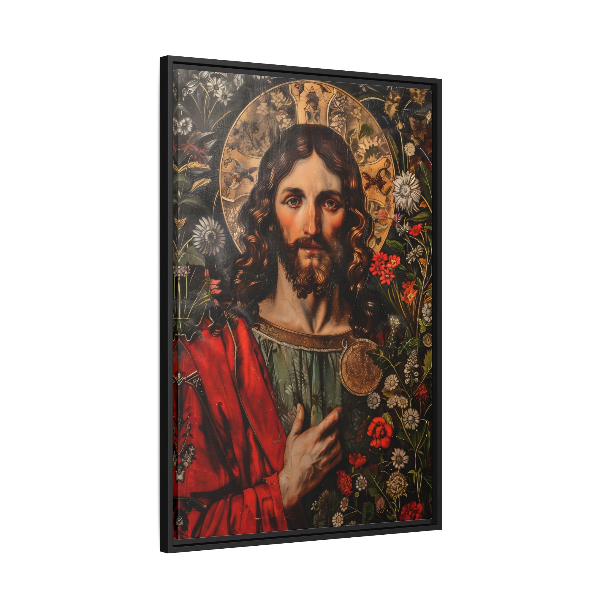 Framed Canvas - Sacred Floral Savior