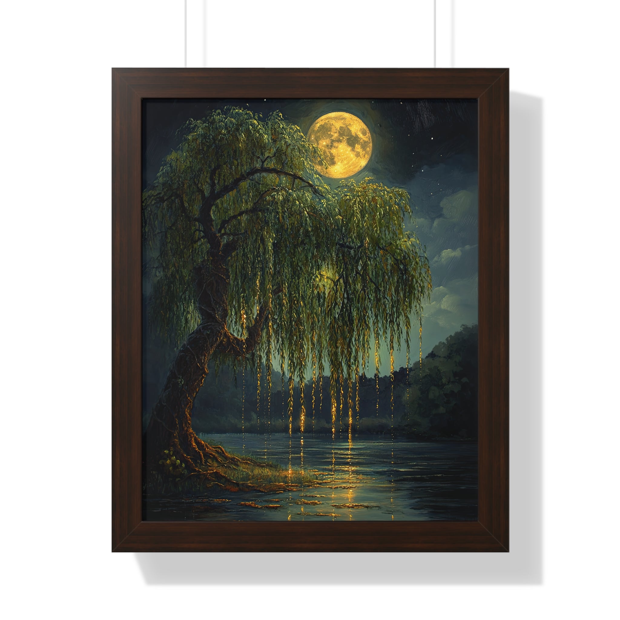 Framed Paper Print - Moonlit Willow Glow