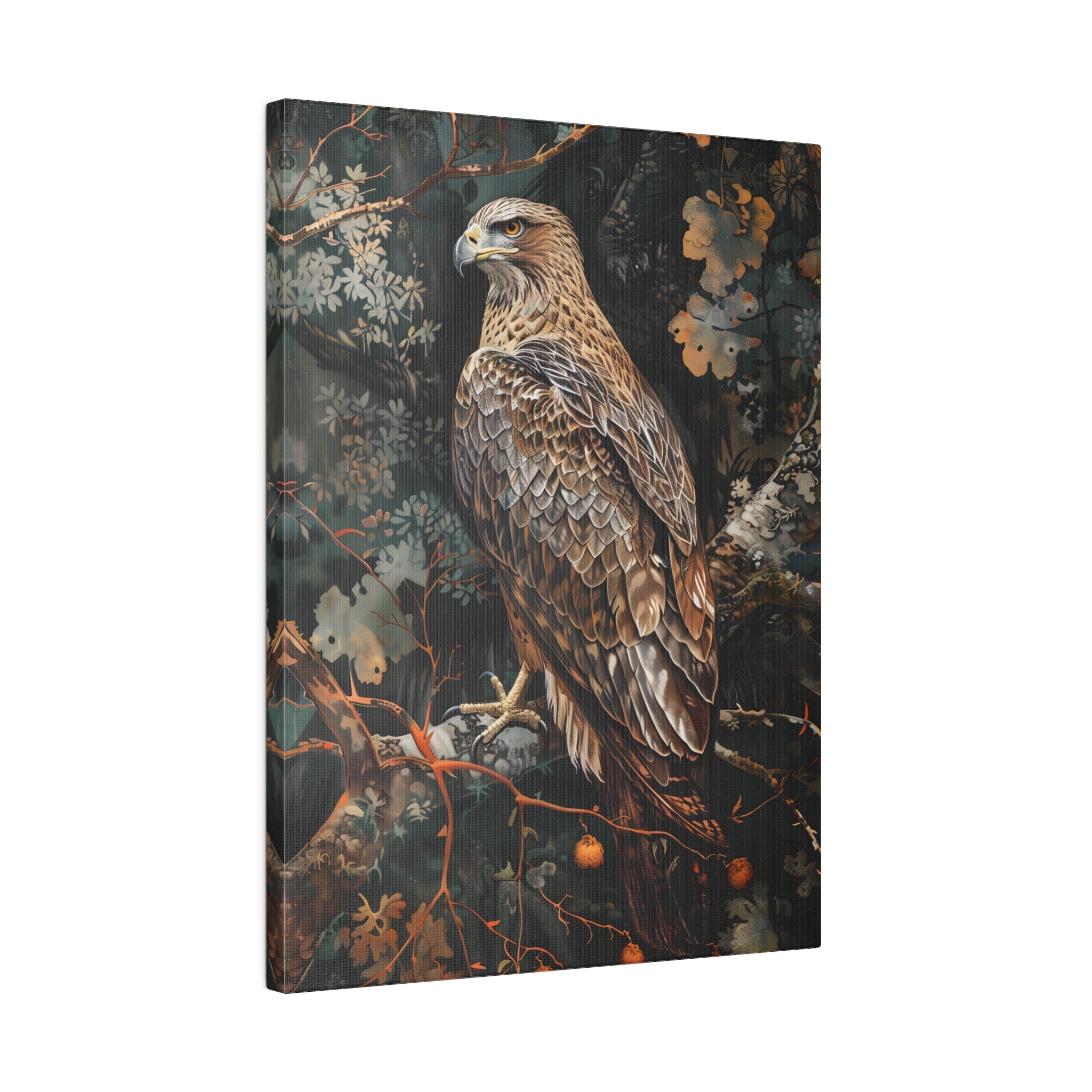 .75" Matte Canvas - Majestic Hawk in Autumn