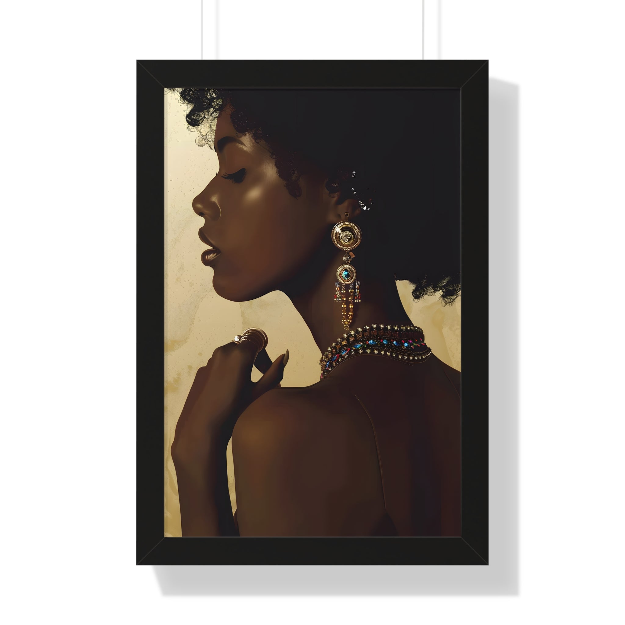Framed Paper Print - Regal Jewel Toned Muse