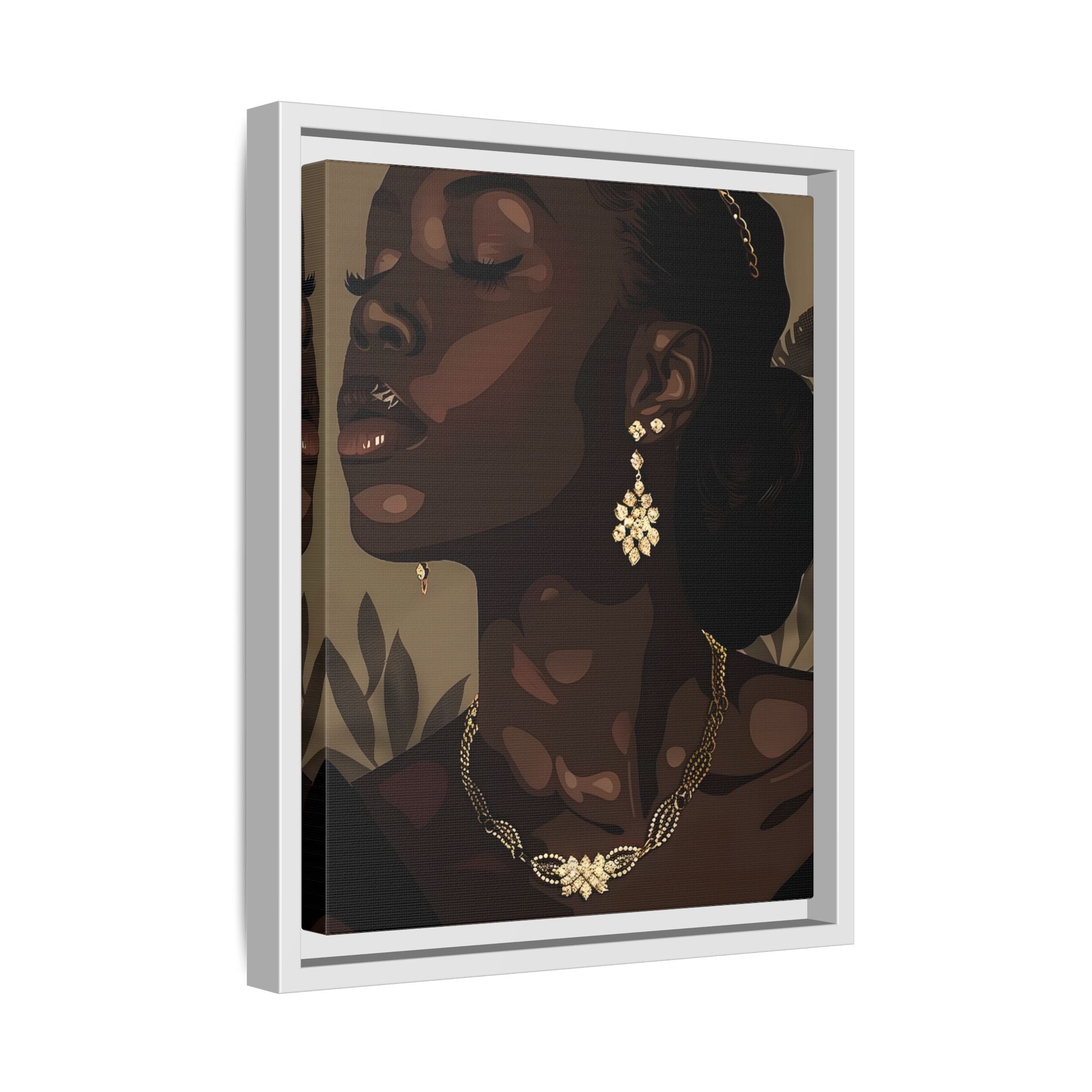 Framed Canvas - Golden Melanin Muse