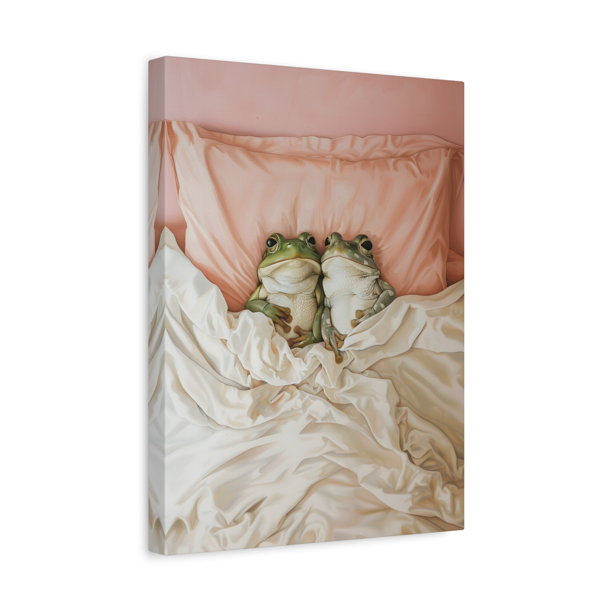 1.25" Matte Canvas - Cozy Frogs Romantic Bliss