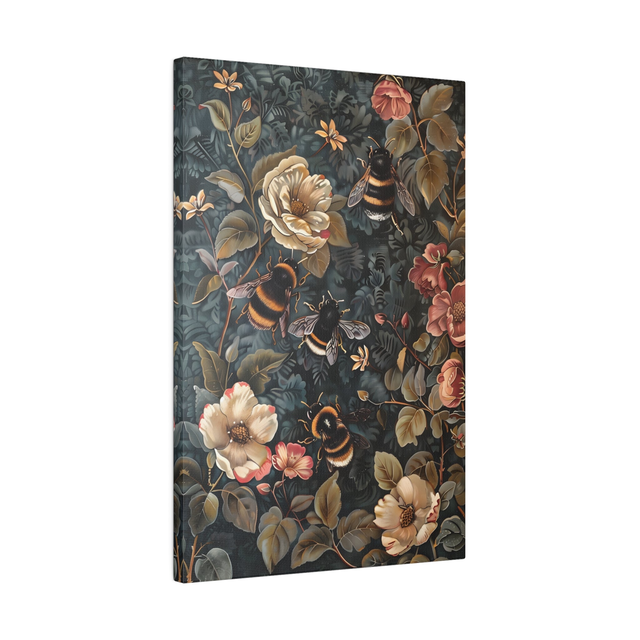 .75" Matte Canvas - Bumblebee Botanical Rhapsody