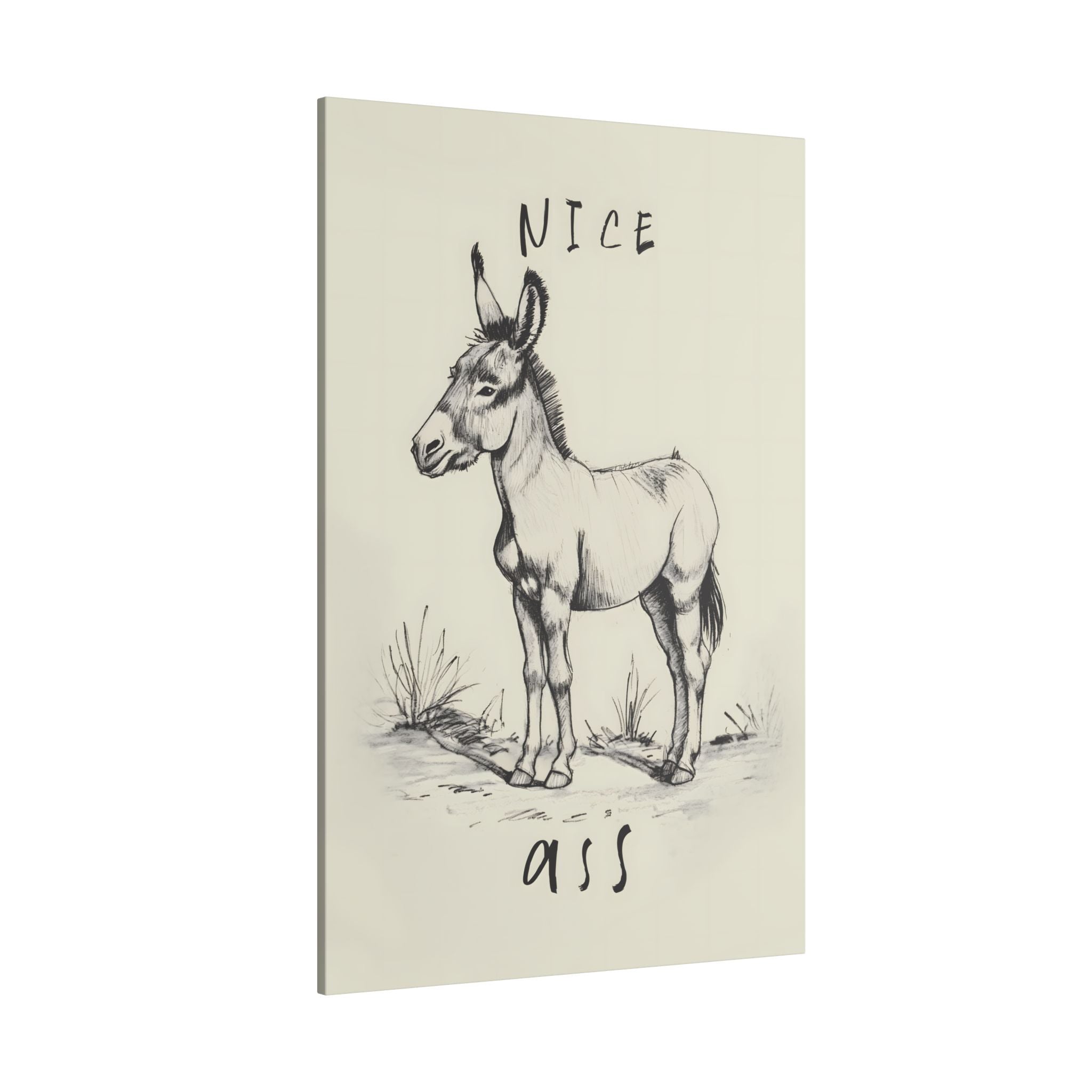 .75" Matte Canvas - Donkey Line Art Humor
