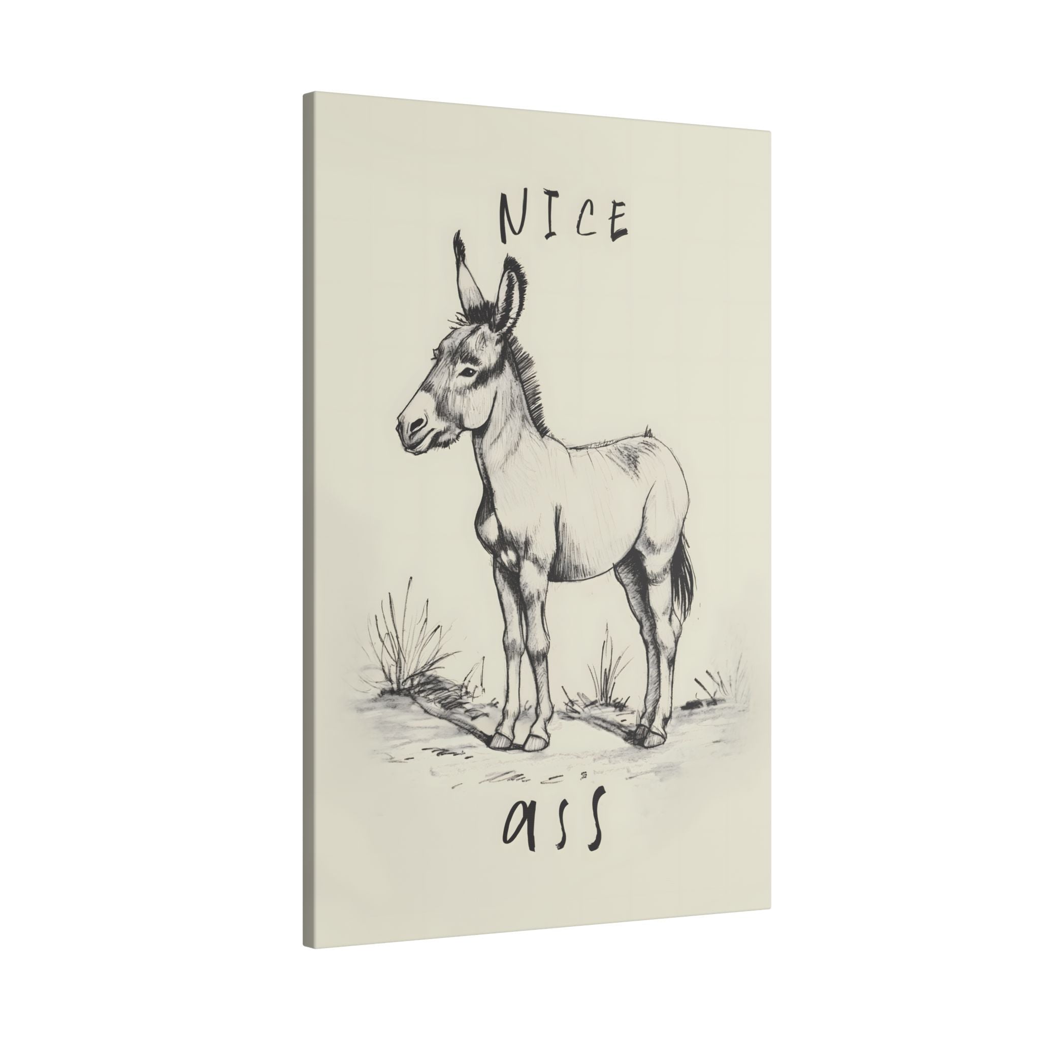 .75" Matte Canvas - Donkey Line Art Humor