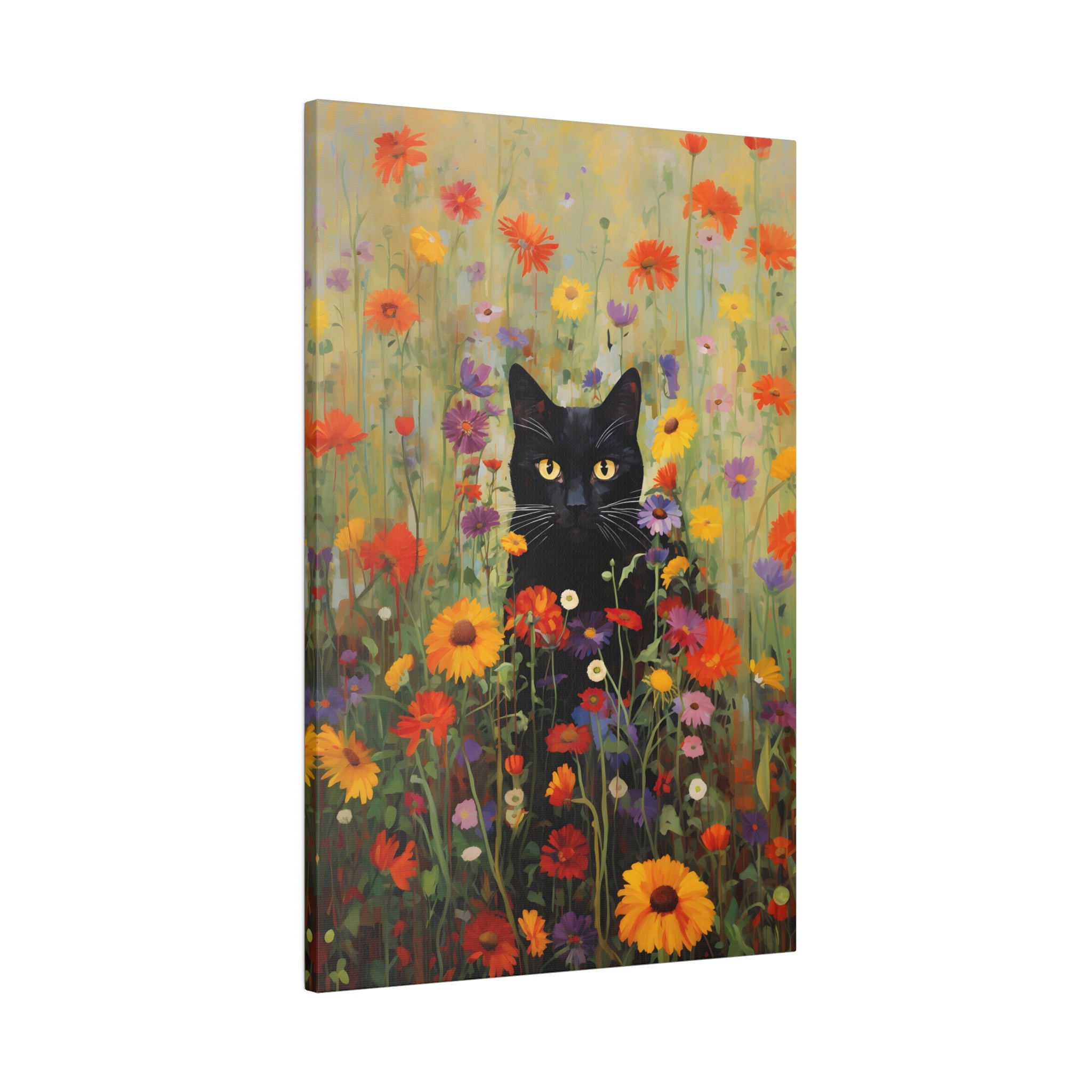 .75" Matte Canvas - Feline Floral Fantasia