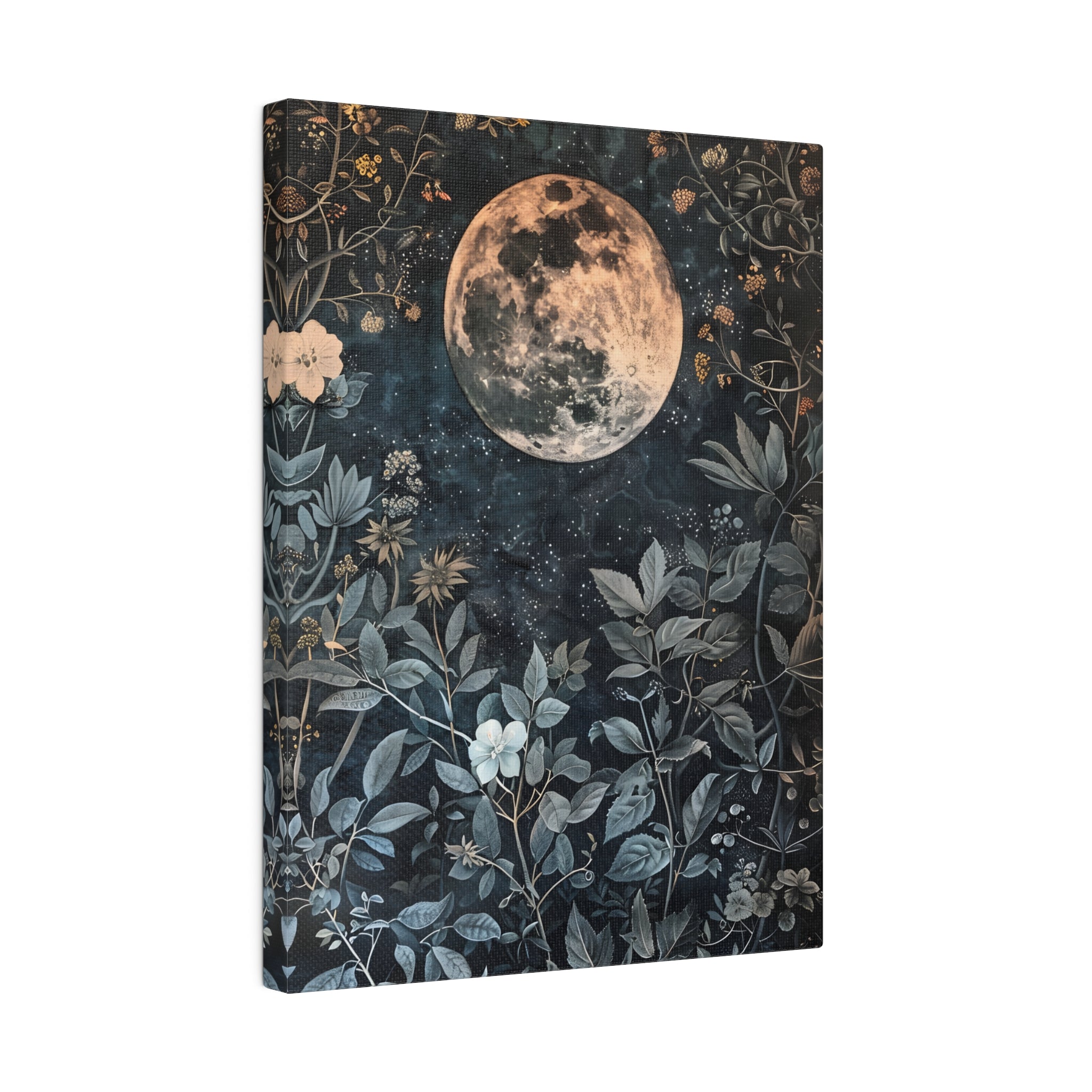 .75" Matte Canvas - Midnight Moonlit Garden