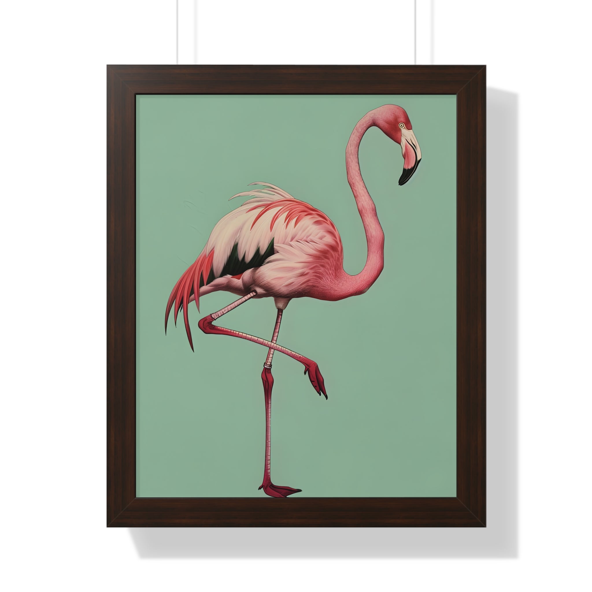 Framed Paper Print - Pink Flamingo Tropical