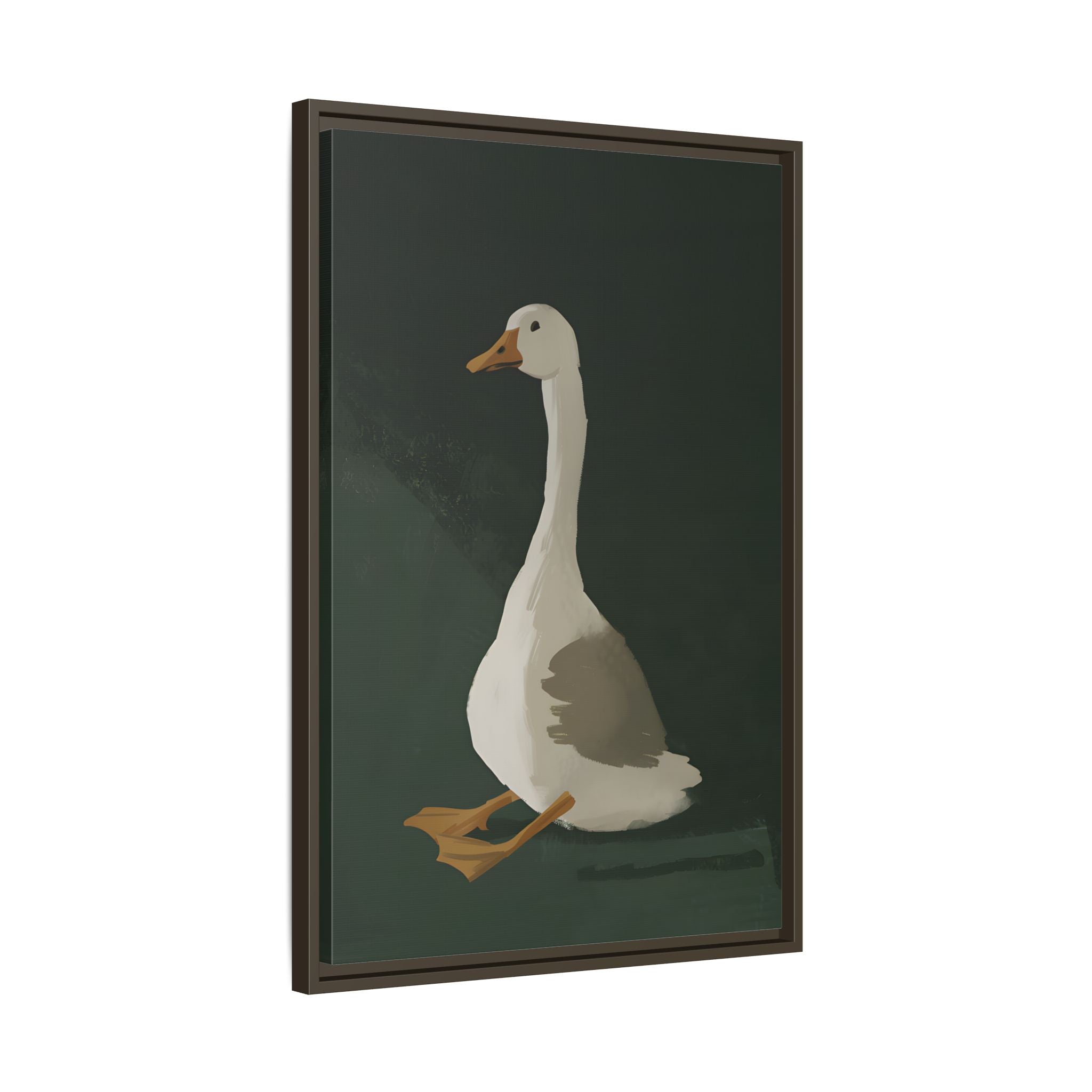 Framed Canvas - Sitting Goose in Spotlight