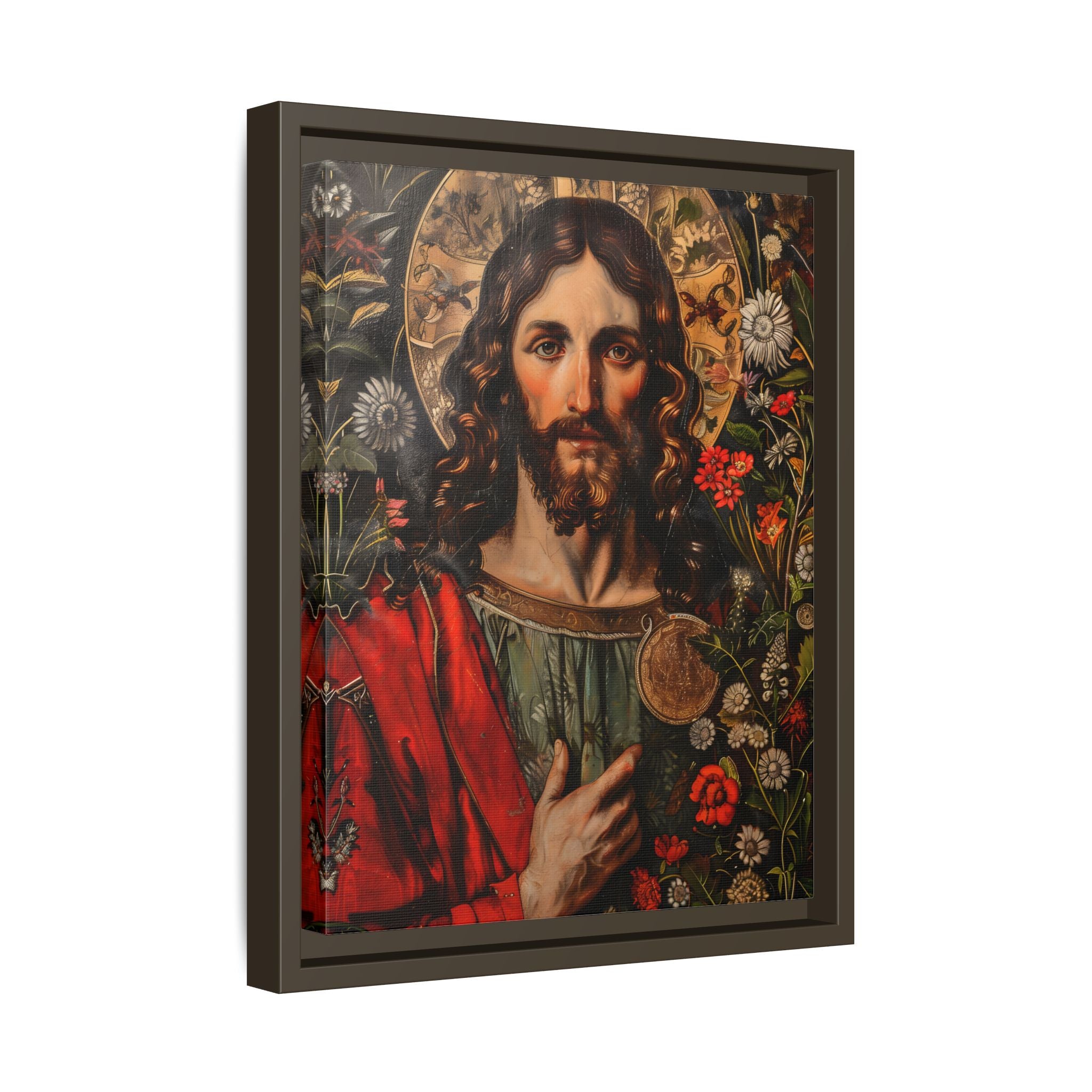 Framed Canvas - Sacred Floral Savior