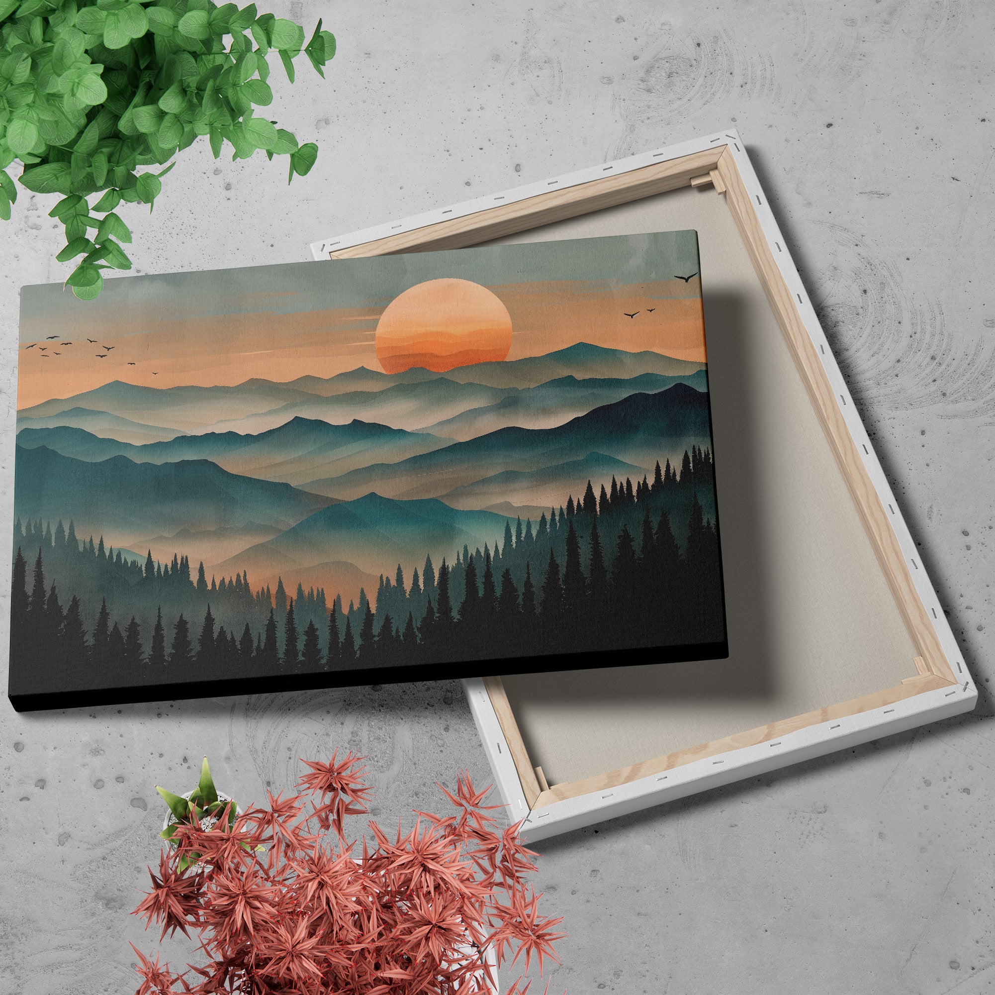 .75" Matte Canvas - Sunset Serenity Mountain Range