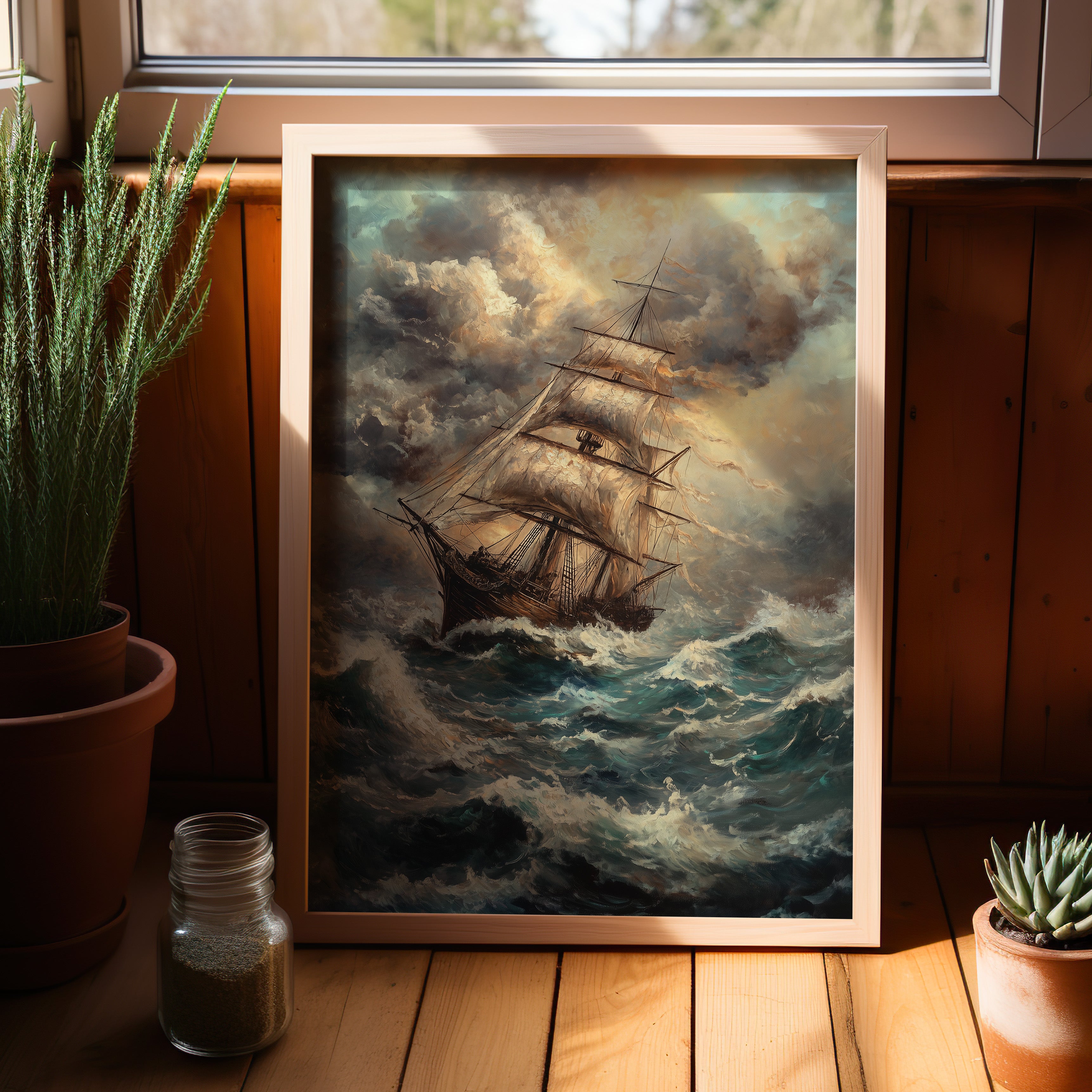 Stormy Voyage Sailing Ship