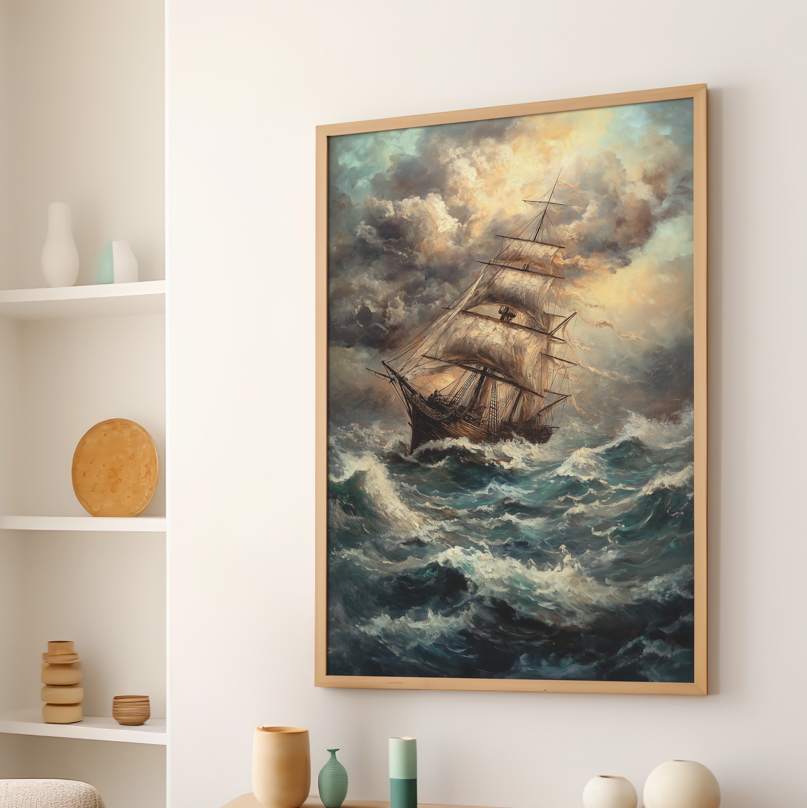 Stormy Voyage Sailing Ship
