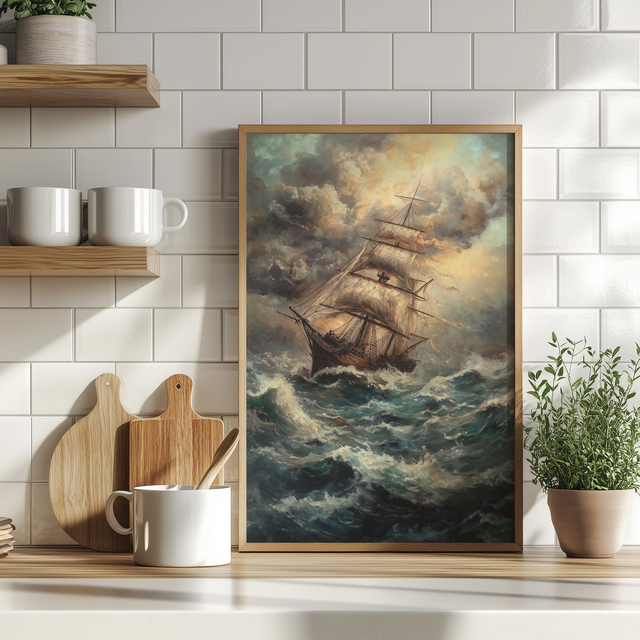 Stormy Voyage Sailing Ship