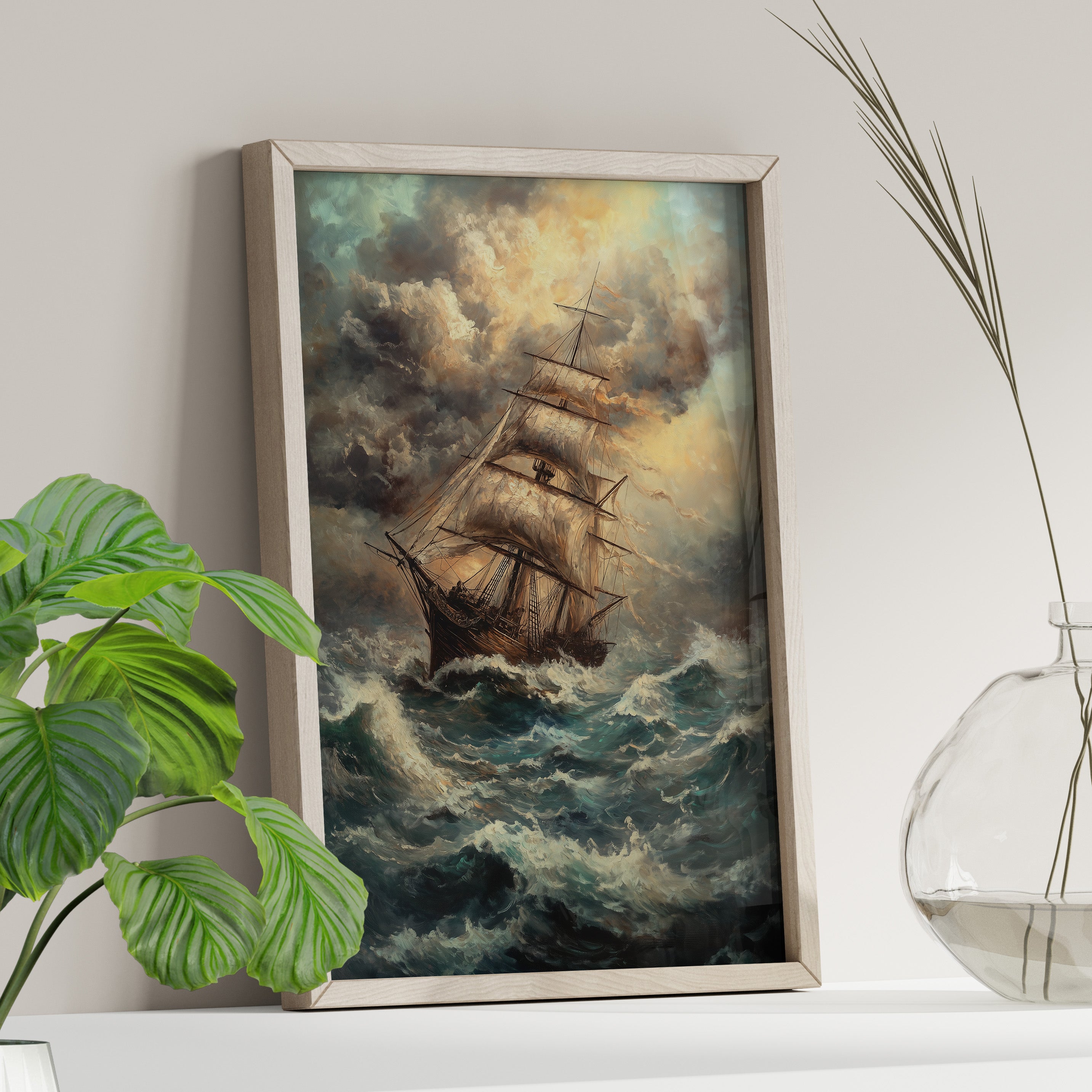 Stormy Voyage Sailing Ship
