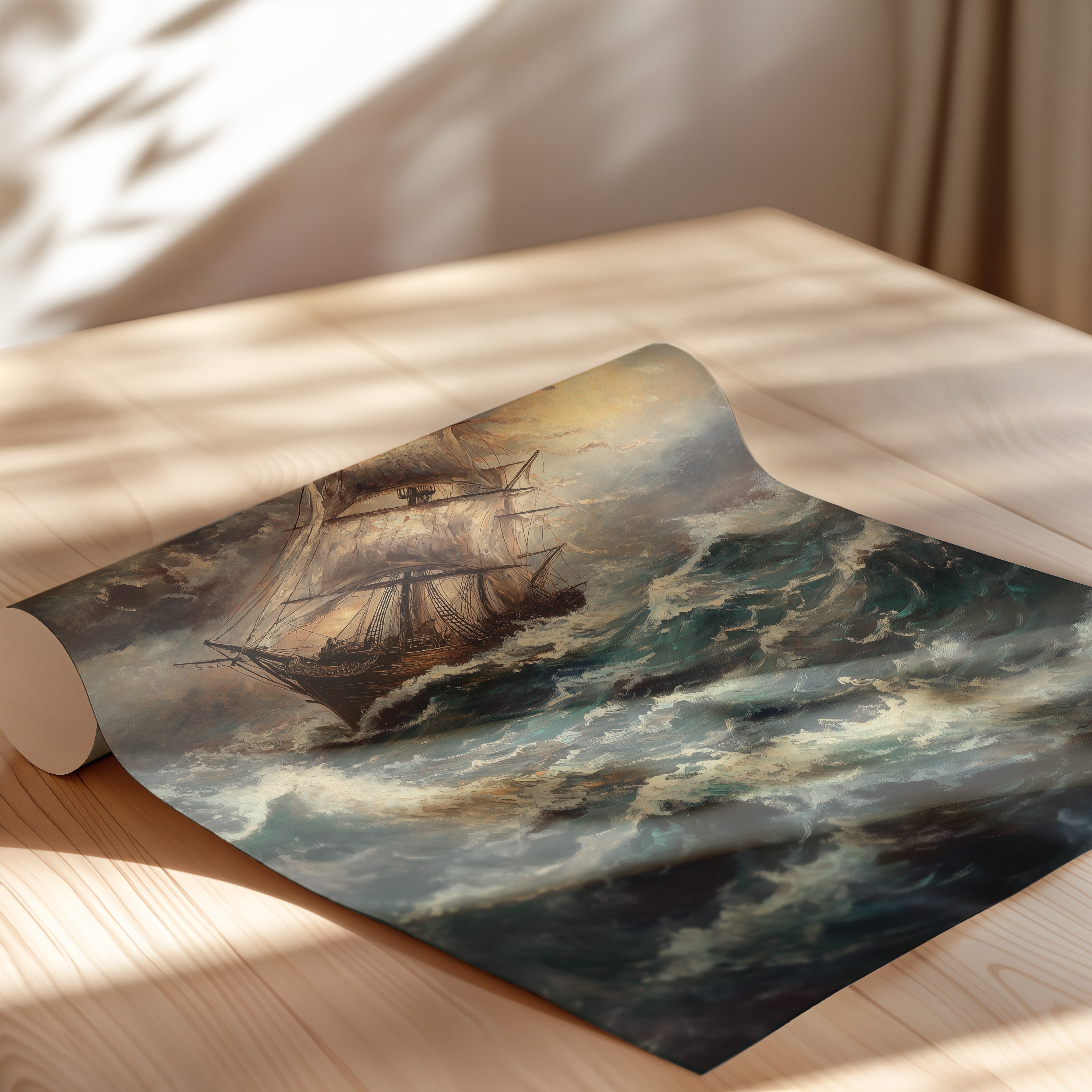 Stormy Voyage Sailing Ship