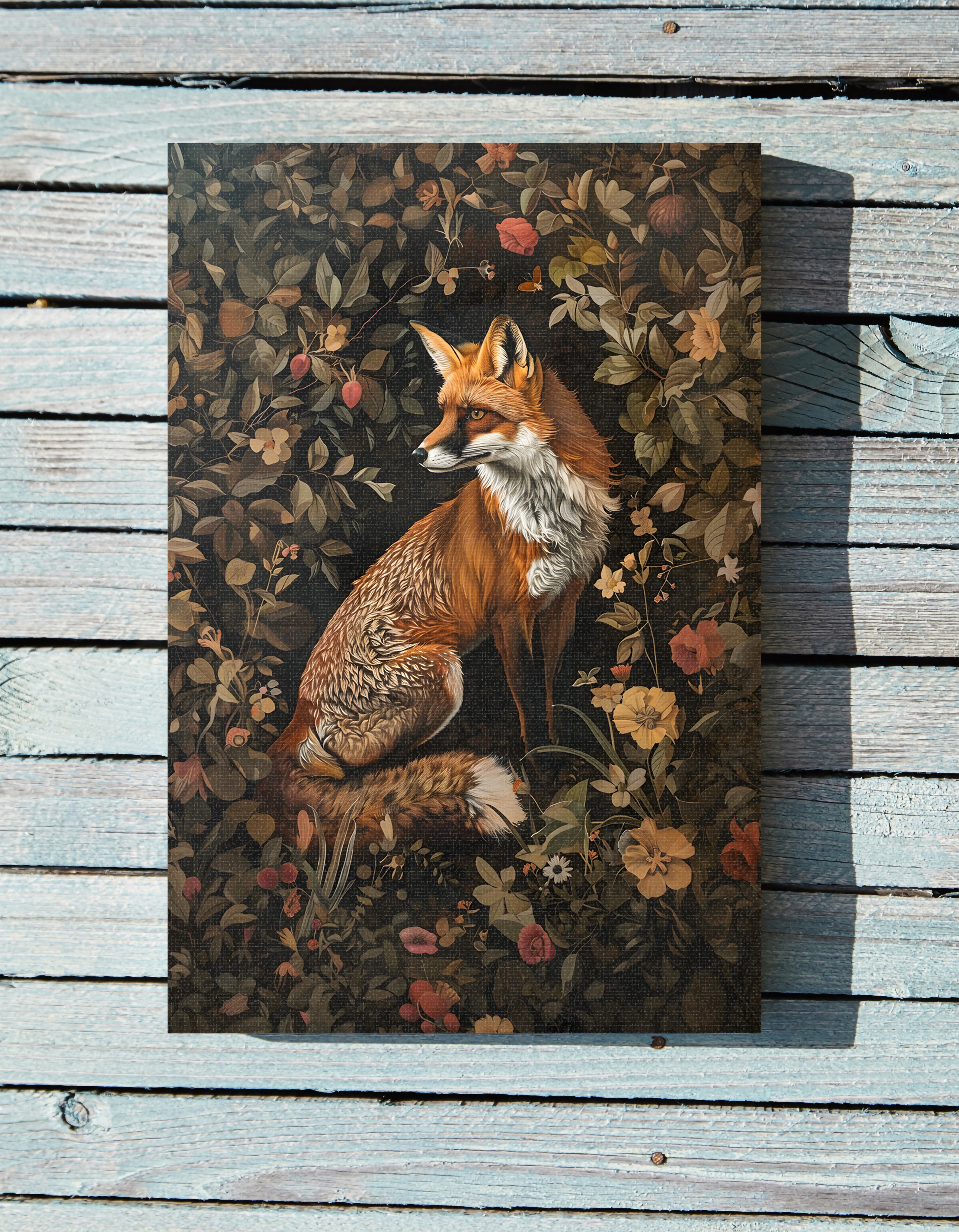 .75" Matte Canvas - Foxy Floral Fauna Fusion