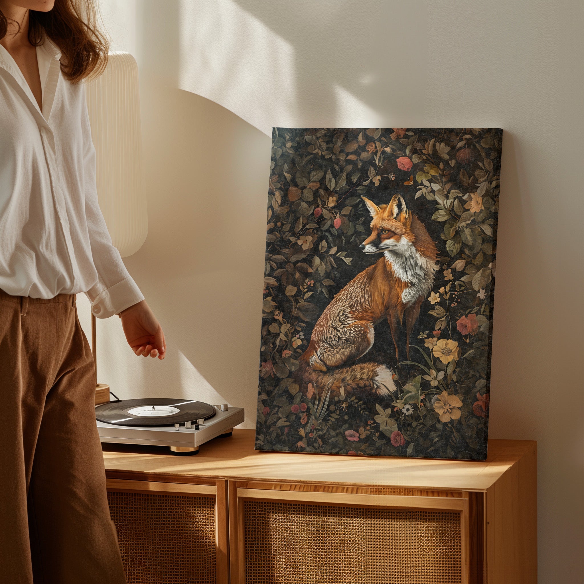 .75" Matte Canvas - Foxy Floral Fauna Fusion